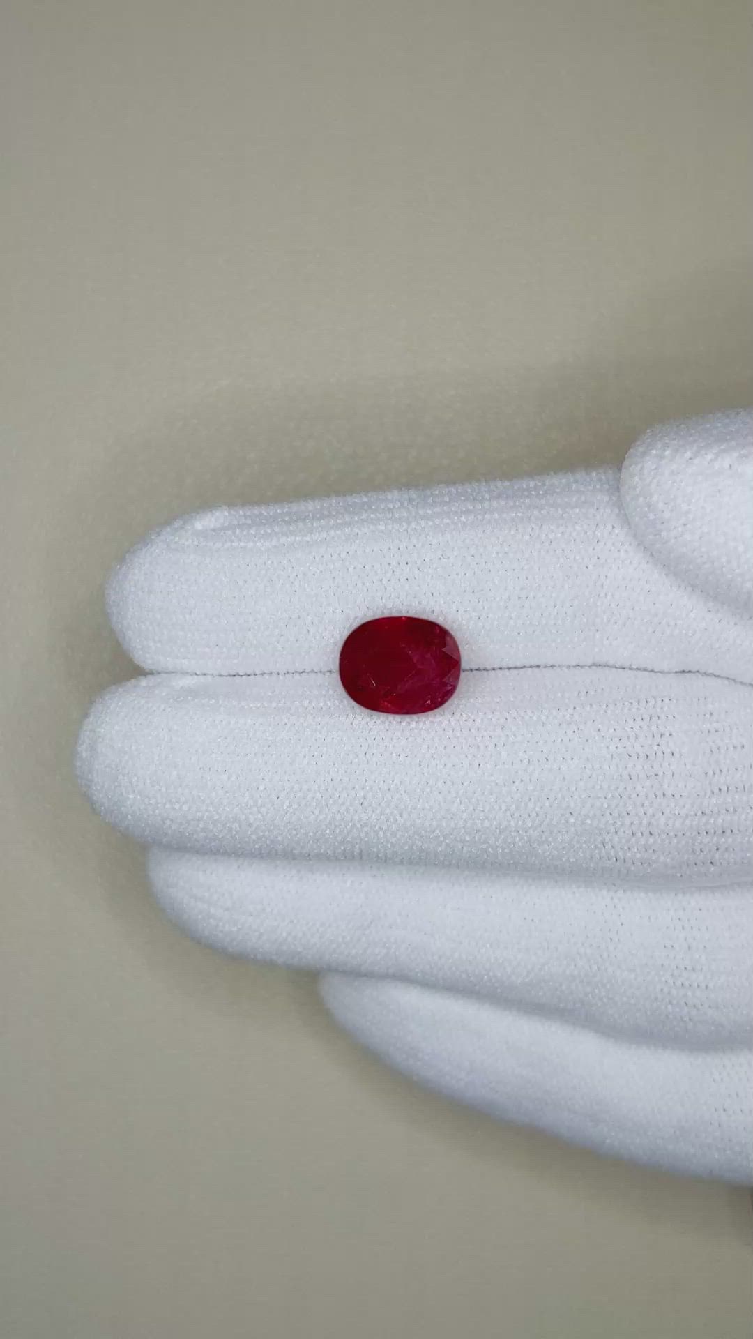 3.65 Ct. Ruby from Mozambique Size Video