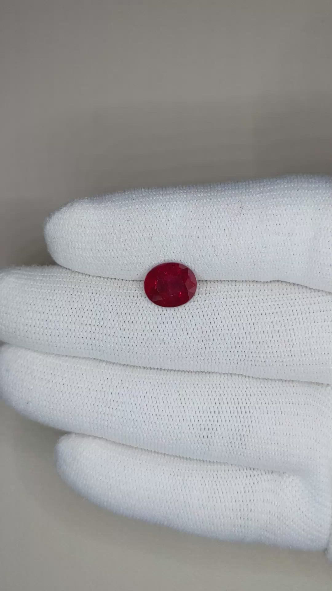 3.58 Ct. Ruby from Mozambique Size Video