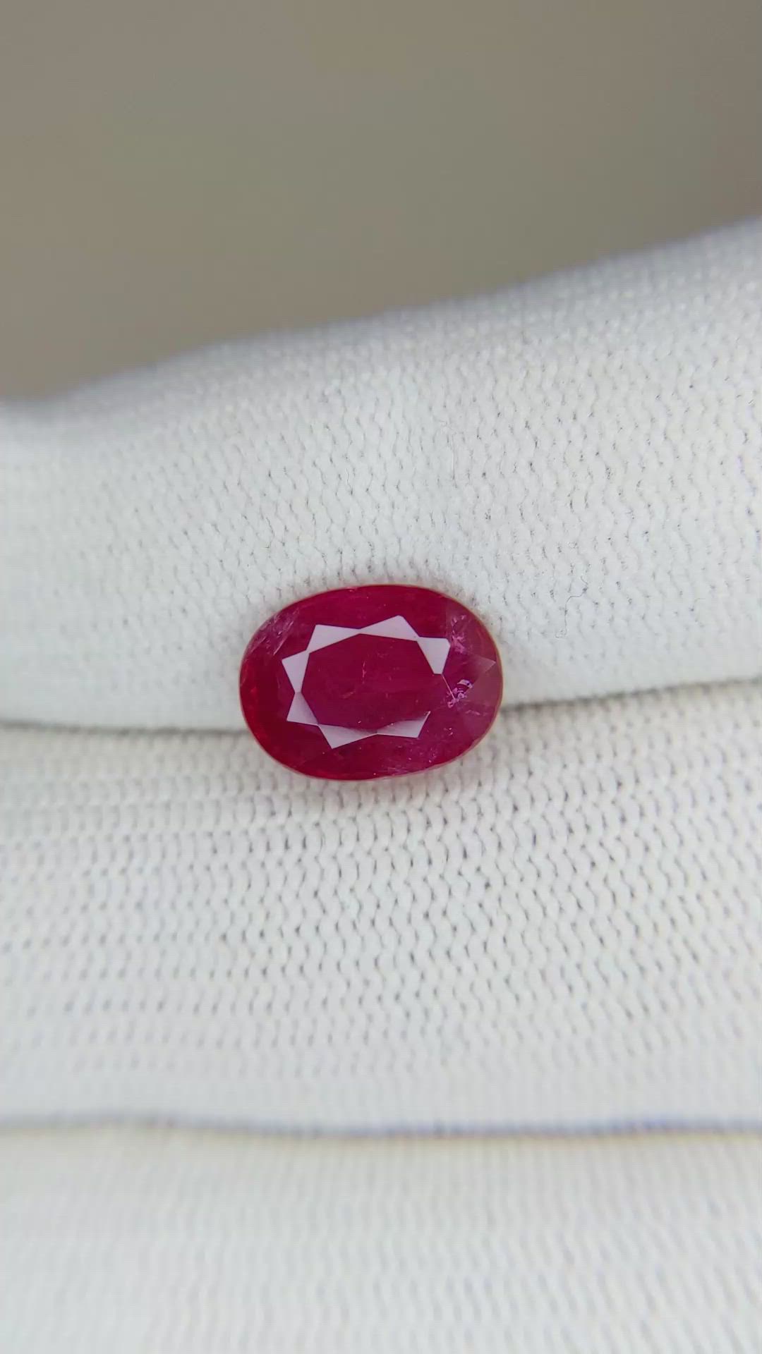3.08 Ct. Ruby from Mozambique Size Video