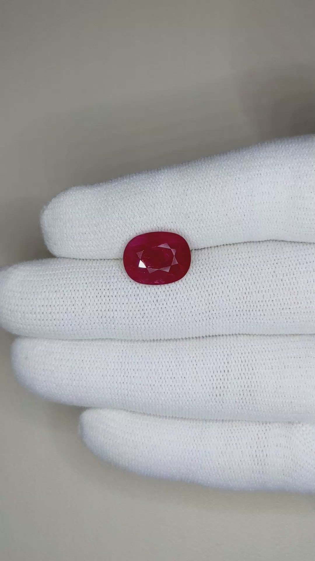 5.06 Ct. Ruby from Mozambique Size Video