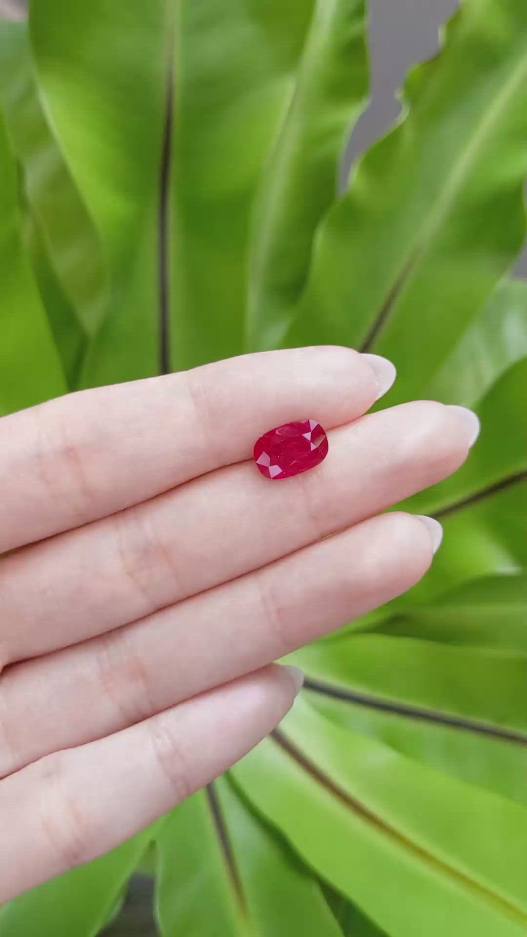 2.97 Ct. Ruby from Mozambique Size Video