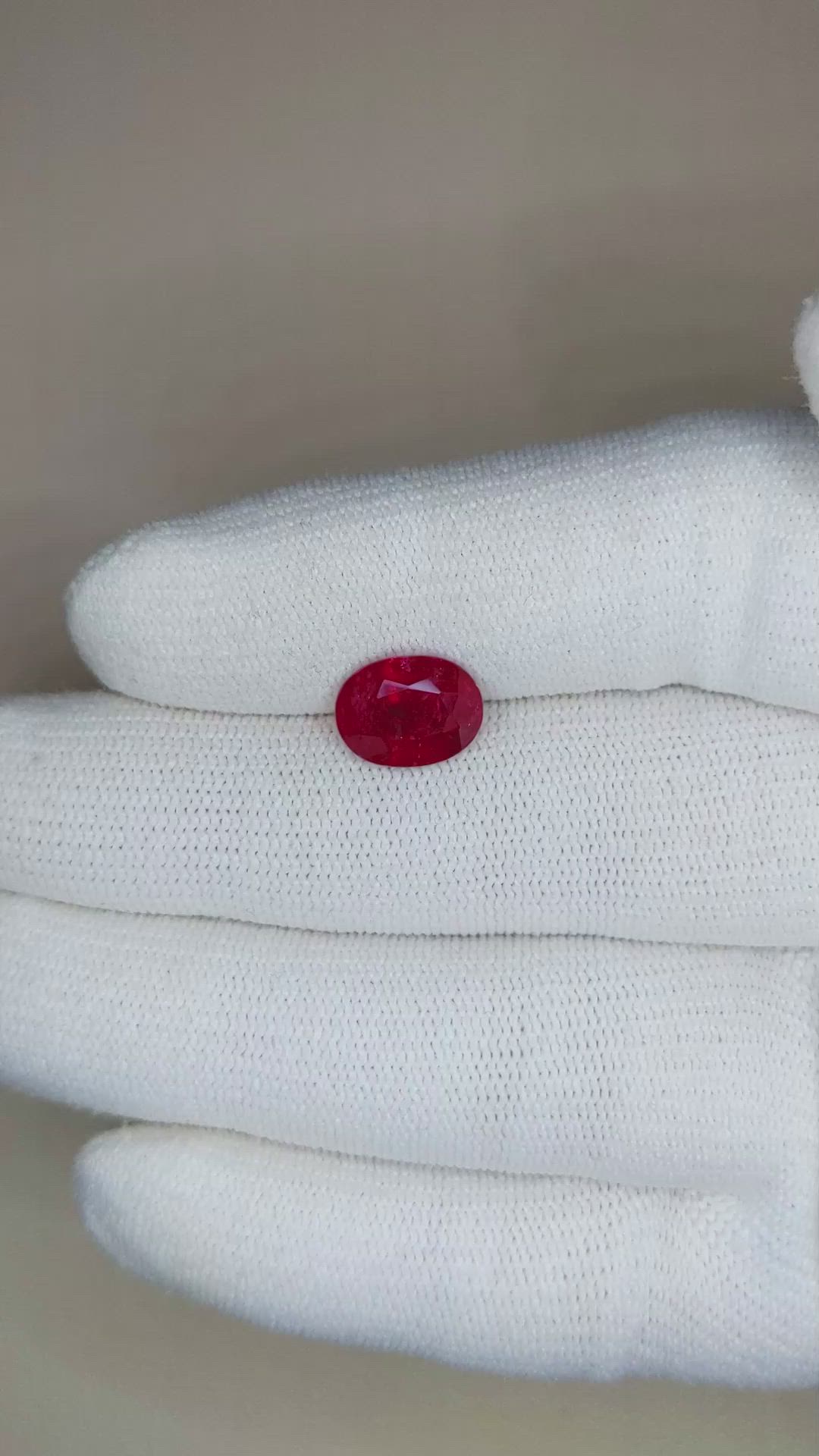 3.64 Ct. Ruby from Mozambique Size Video