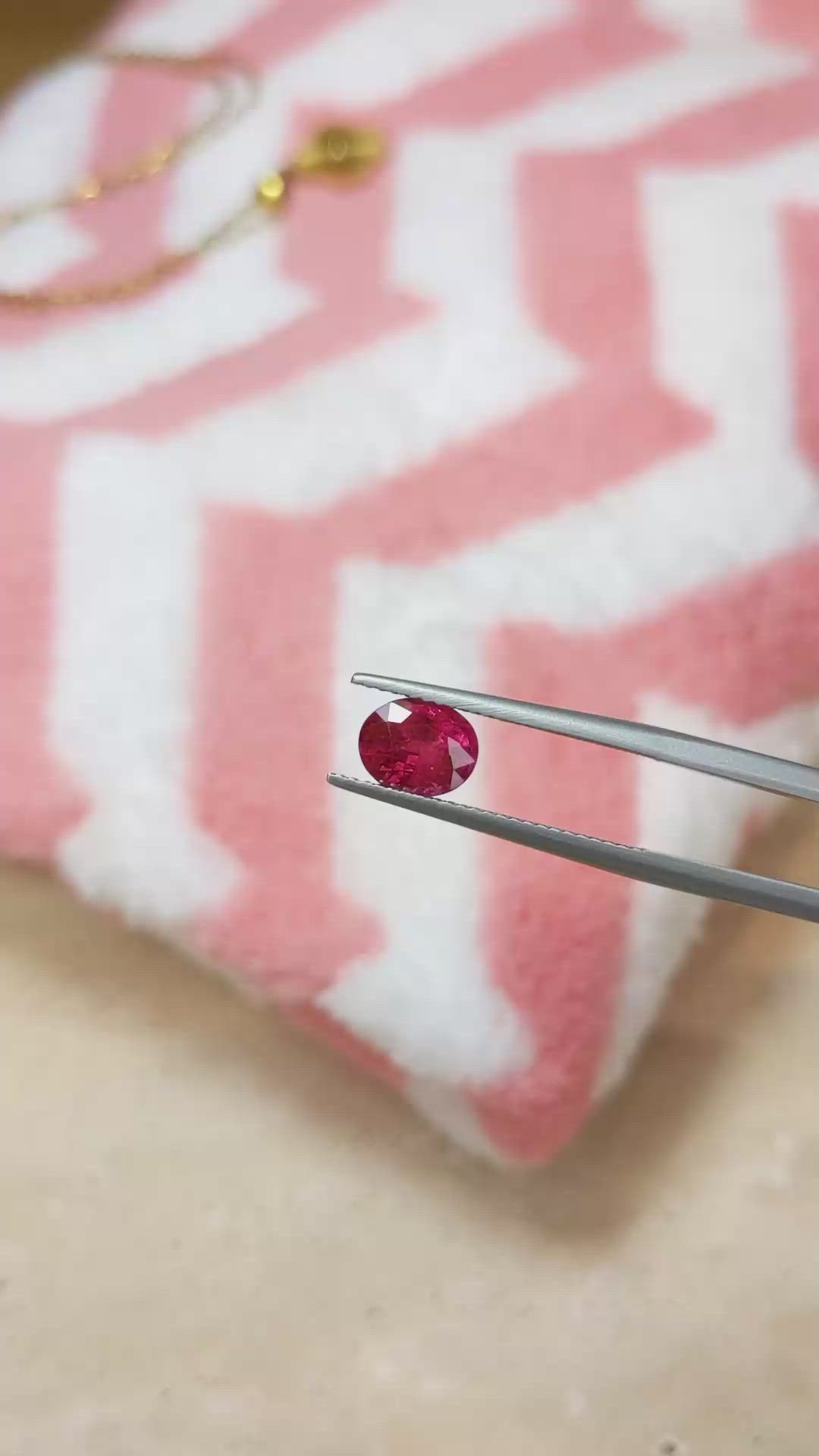 1.61 Ct. Ruby from Mozambique Size Video