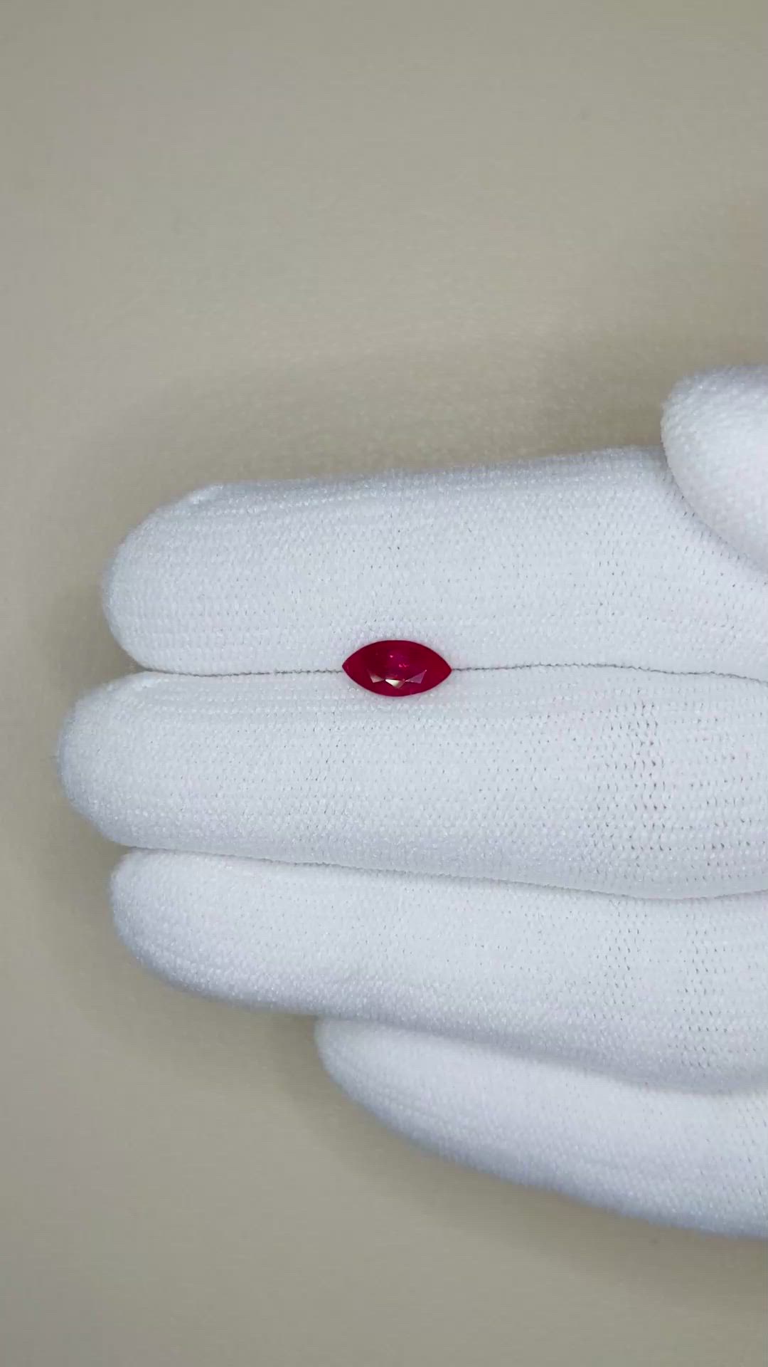0.73 Ct. Ruby from Thailand Size Video