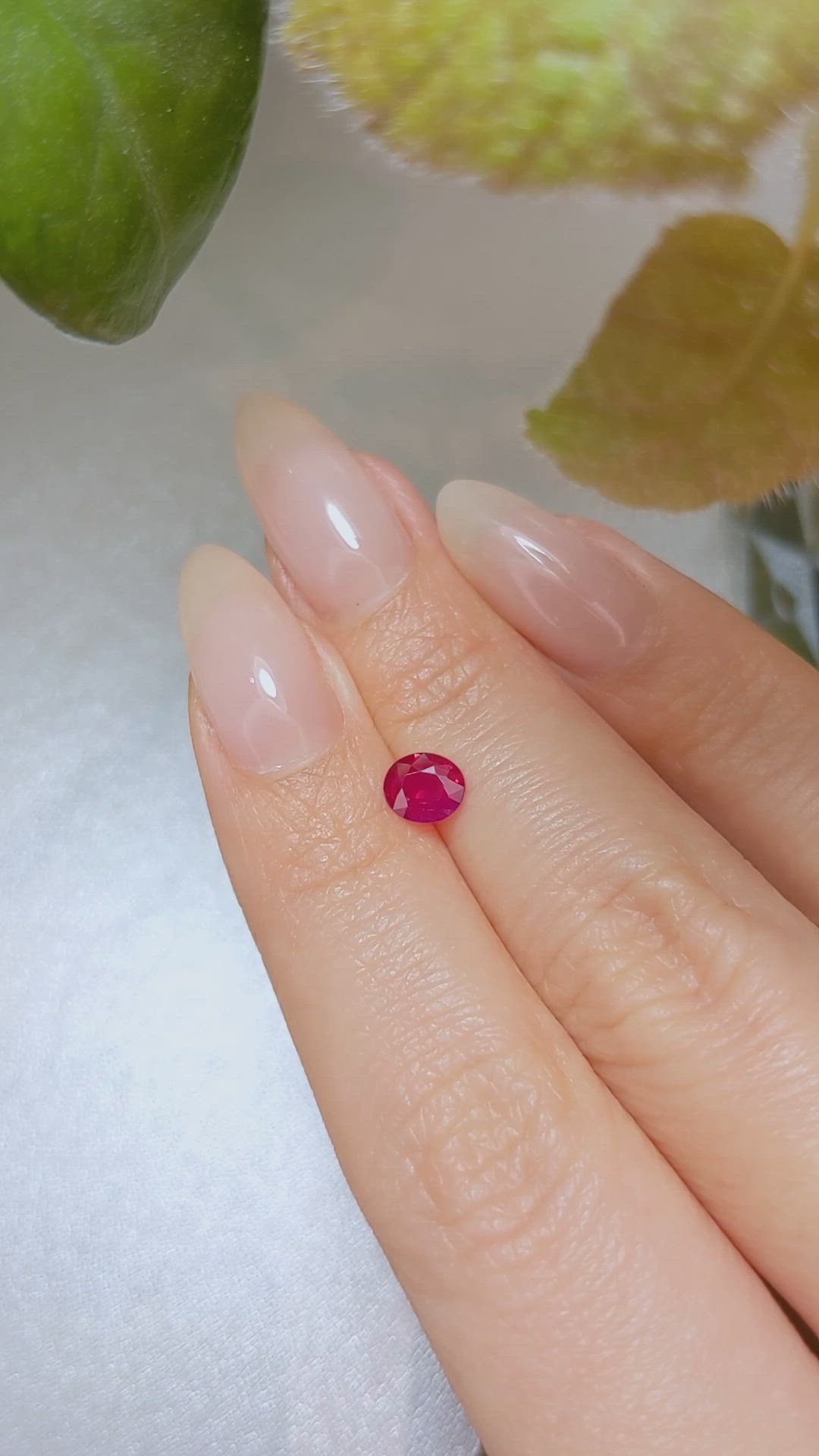 0.52 Ct. Pinkish Red Ruby from Burma (Myanmar) Size Video