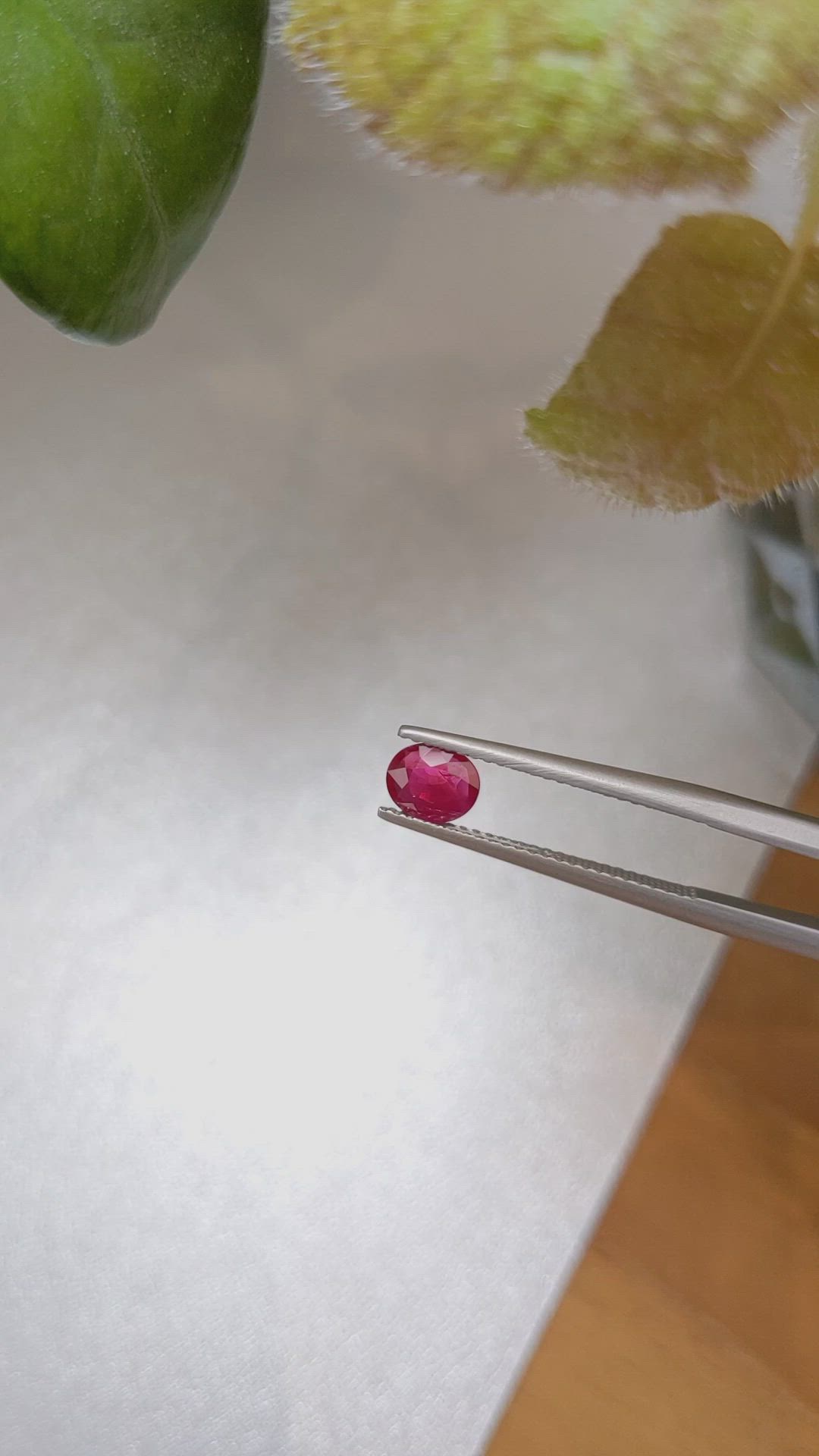 0.52 Ct. Pinkish Red Ruby from Burma (Myanmar) Size Video