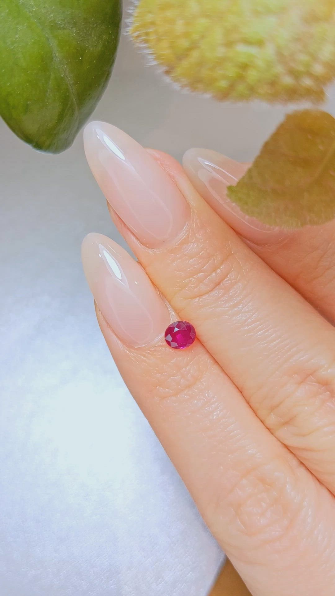 0.46 Ct. Pinkish Red Ruby from Burma (Myanmar) Size Video