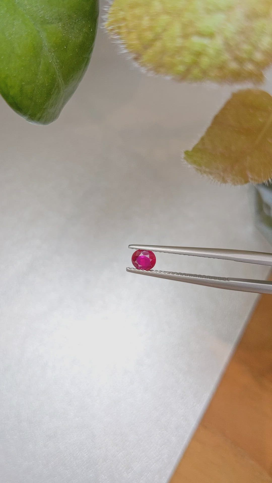 0.46 Ct. Pinkish Red Ruby from Burma (Myanmar) Size Video