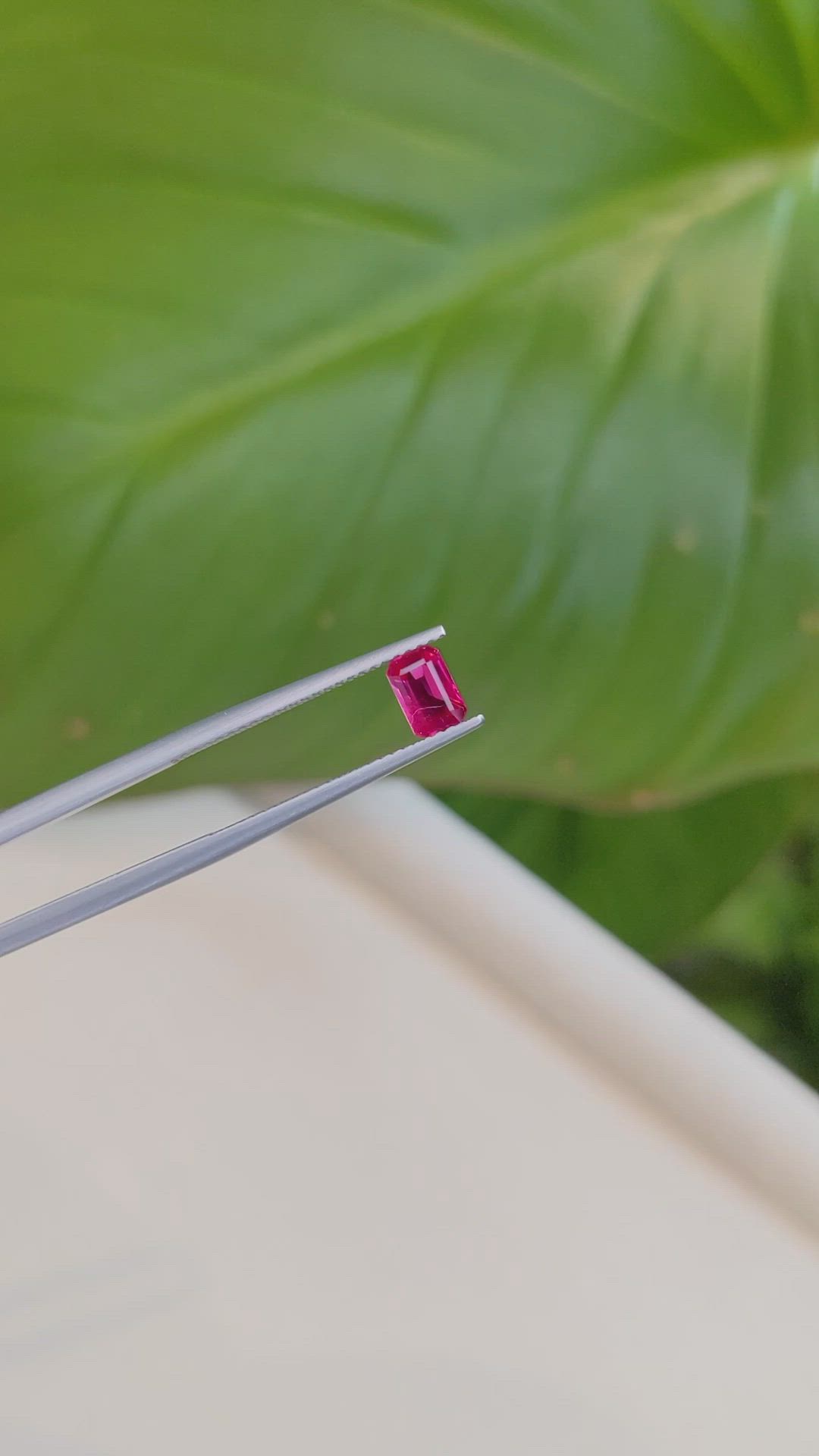 0.61 Ct. Pinkish Red Ruby from Burma (Myanmar) Size Video