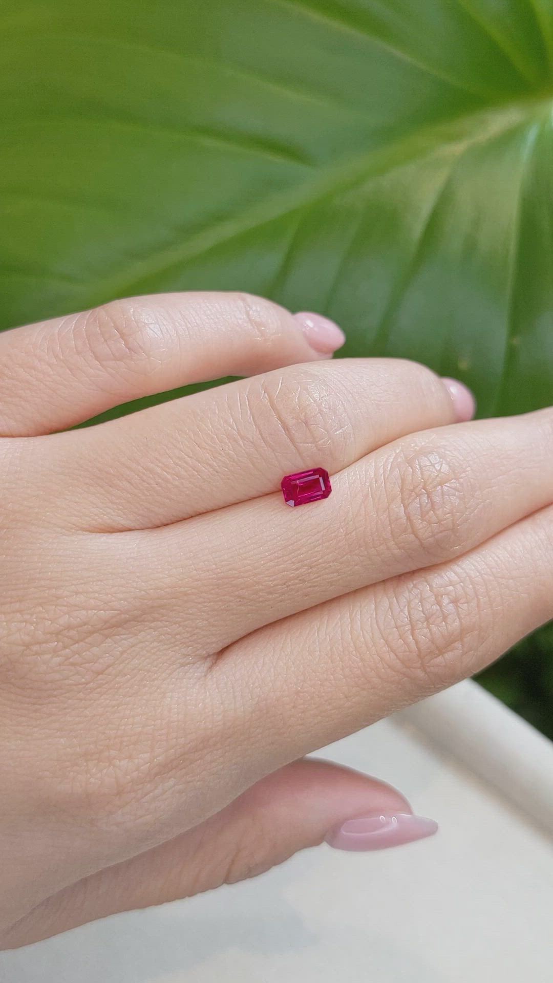 0.61 Ct. Pinkish Red Ruby from Burma (Myanmar) Size Video