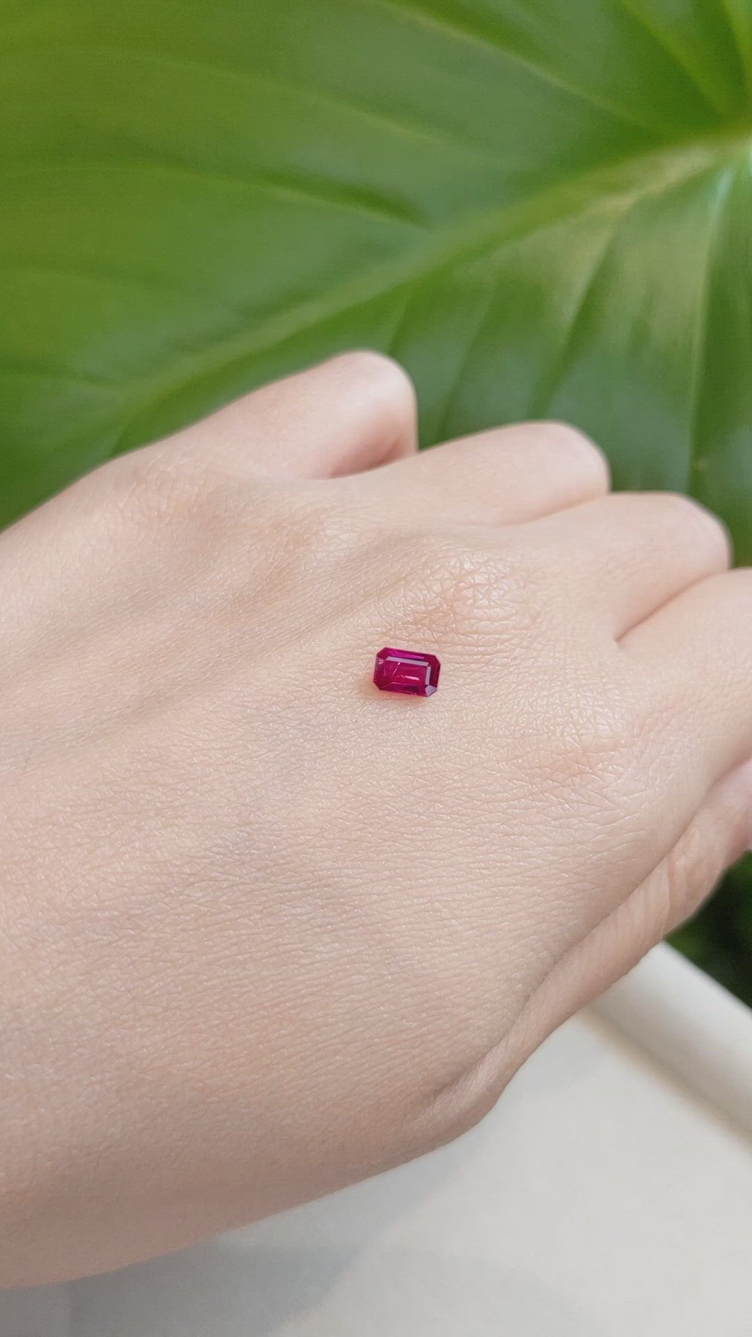 0.61 Ct. Pinkish Red Ruby from Burma (Myanmar) Size Video
