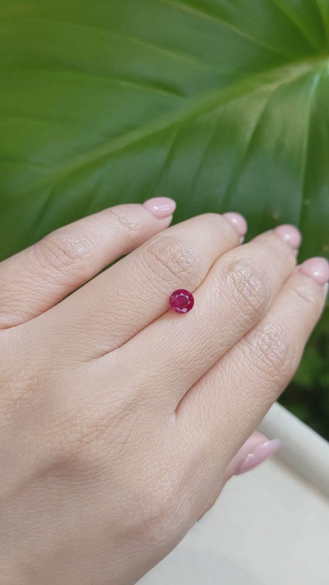 0.96 Ct. Pinkish Red Ruby from Burma (Myanmar) Size Video