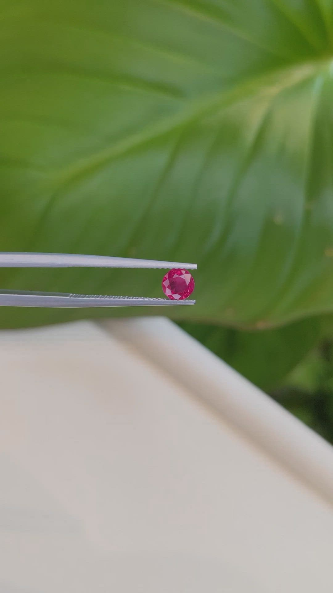 0.96 Ct. Pinkish Red Ruby from Burma (Myanmar) Size Video