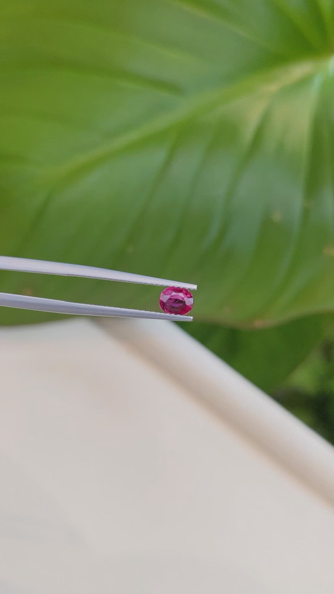0.55 Ct. Pinkish Red Ruby from Burma (Myanmar) Size Video