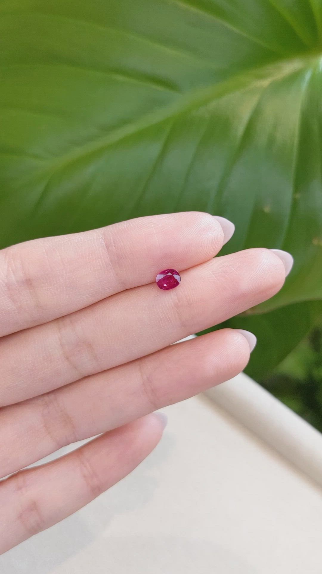 0.55 Ct. Pinkish Red Ruby from Burma (Myanmar) Size Video