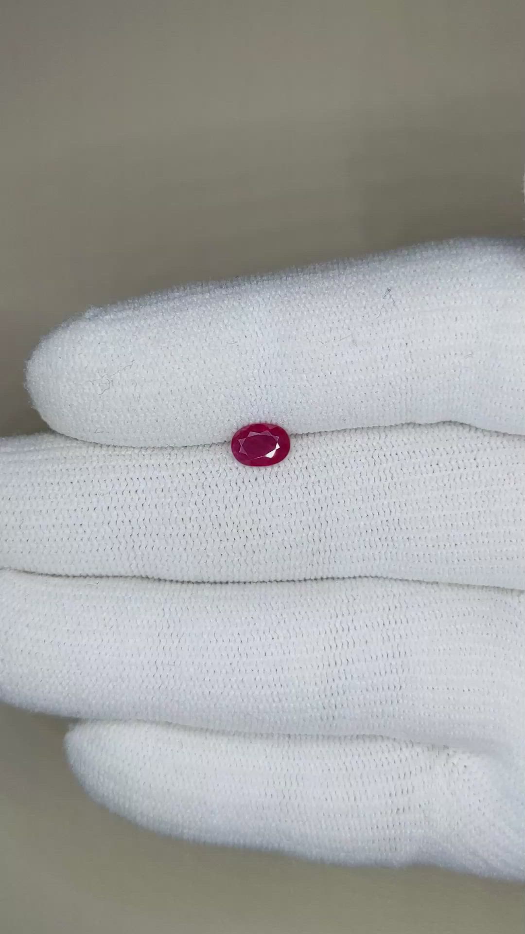 0.63 Ct. Ruby from Burma (Myanmar) Size Video