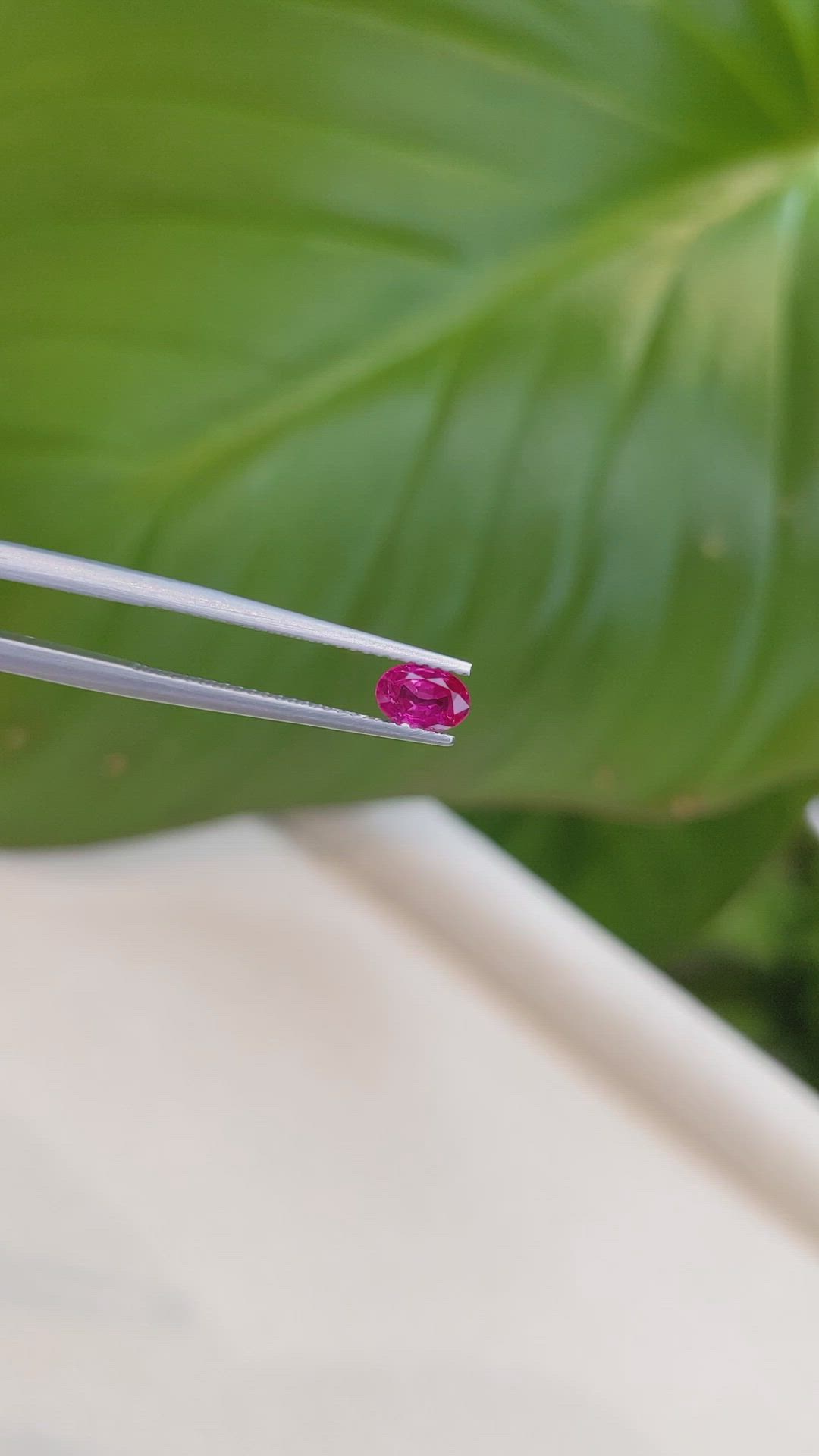 0.50 Ct. Pinkish Red Ruby from Burma (Myanmar) Size Video