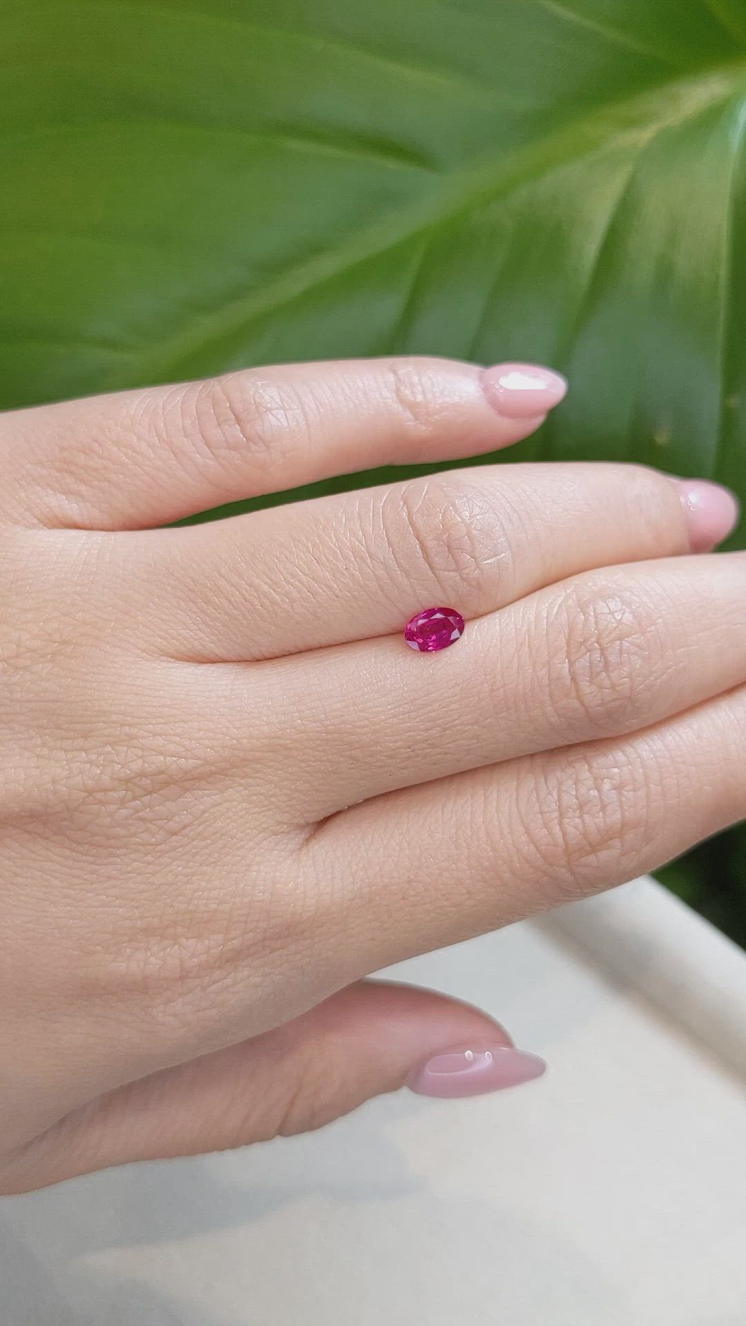 0.50 Ct. Pinkish Red Ruby from Burma (Myanmar) Size Video