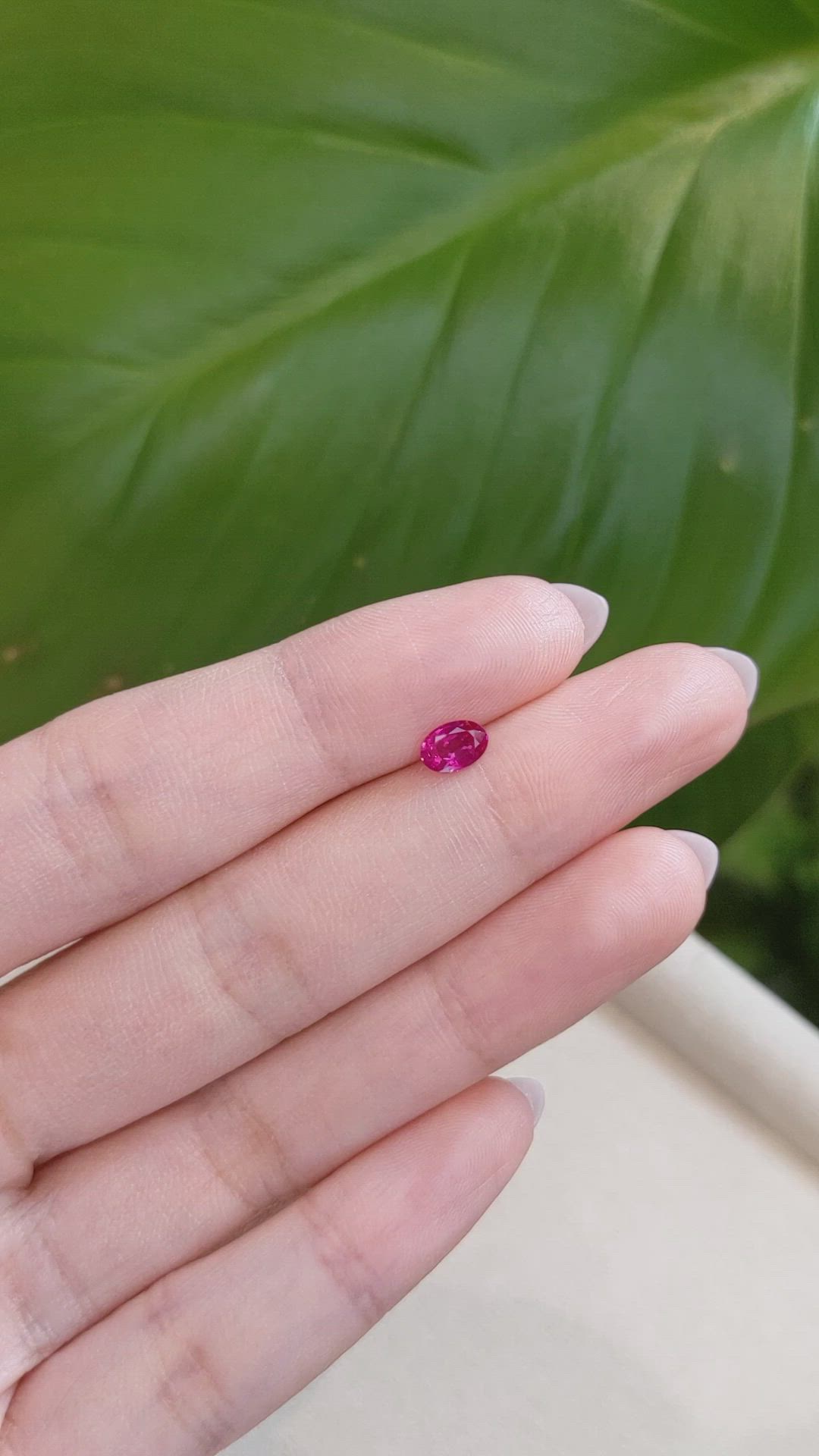 0.50 Ct. Pinkish Red Ruby from Burma (Myanmar) Size Video