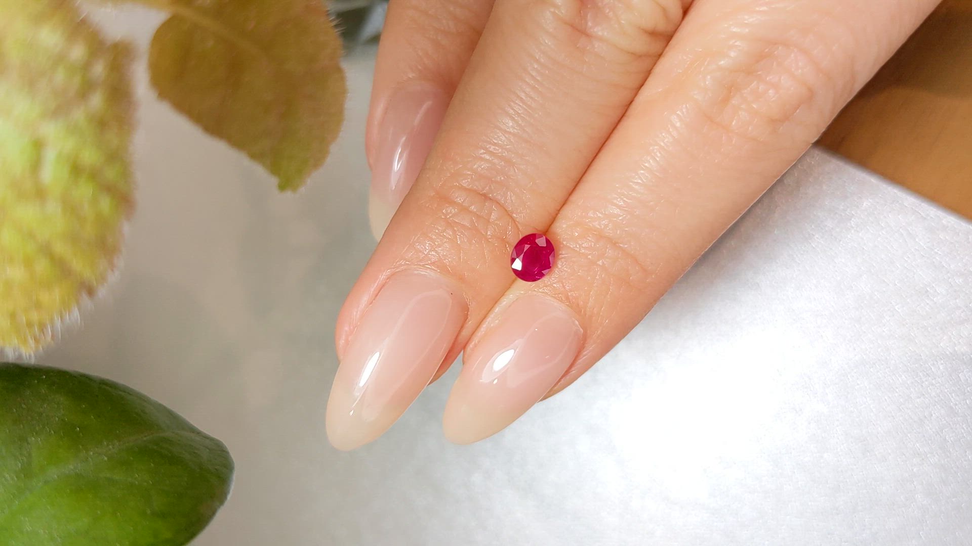0.69 Ct. Pinkish Red Ruby from Burma (Myanmar) Size Video