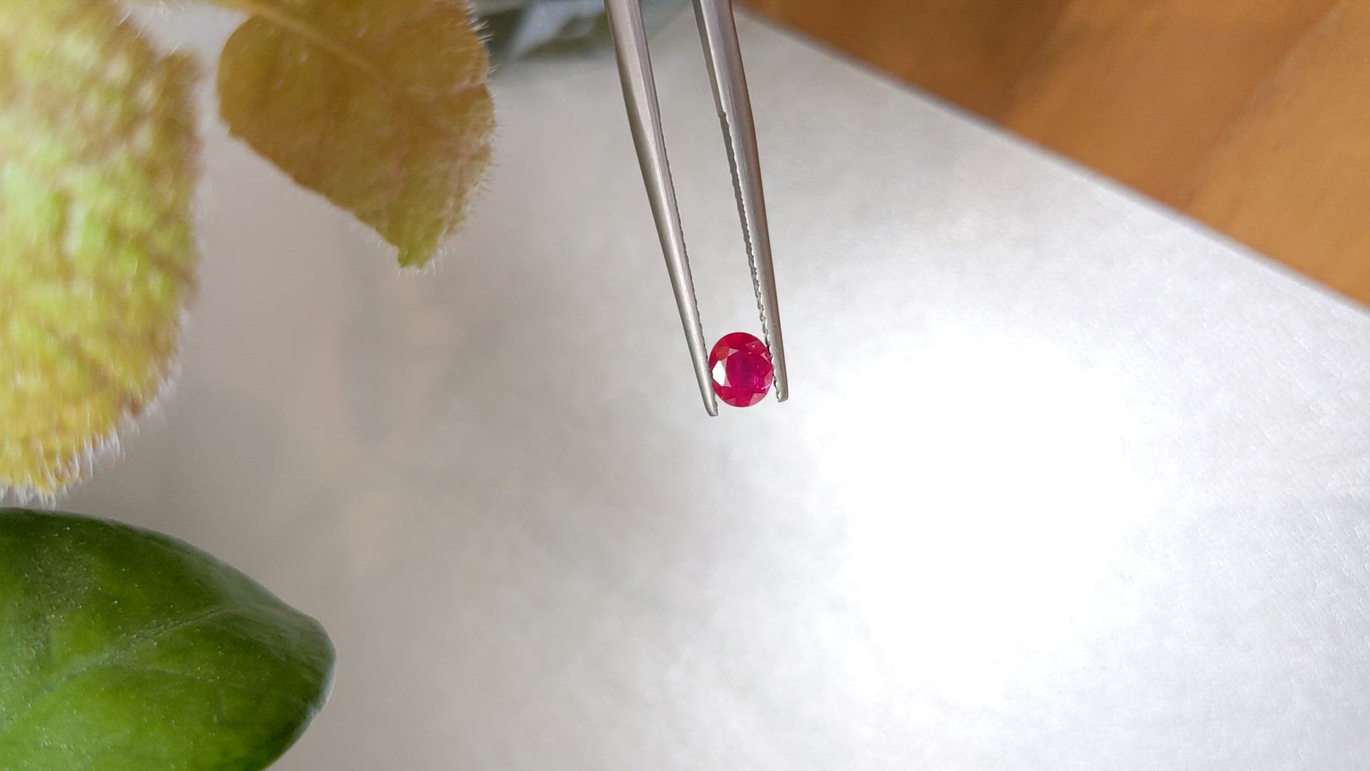 0.69 Ct. Pinkish Red Ruby from Burma (Myanmar) Size Video