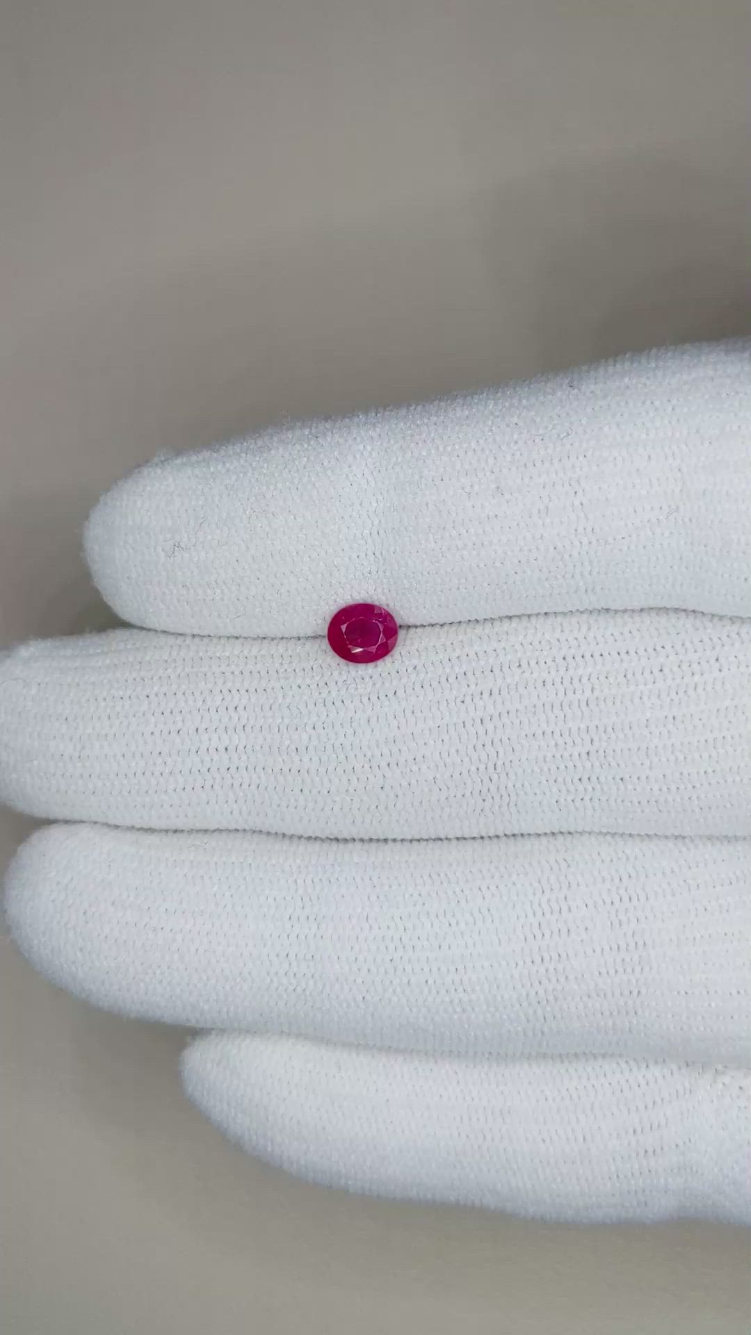 0.69 Ct. Ruby from Burma (Myanmar) Size Video
