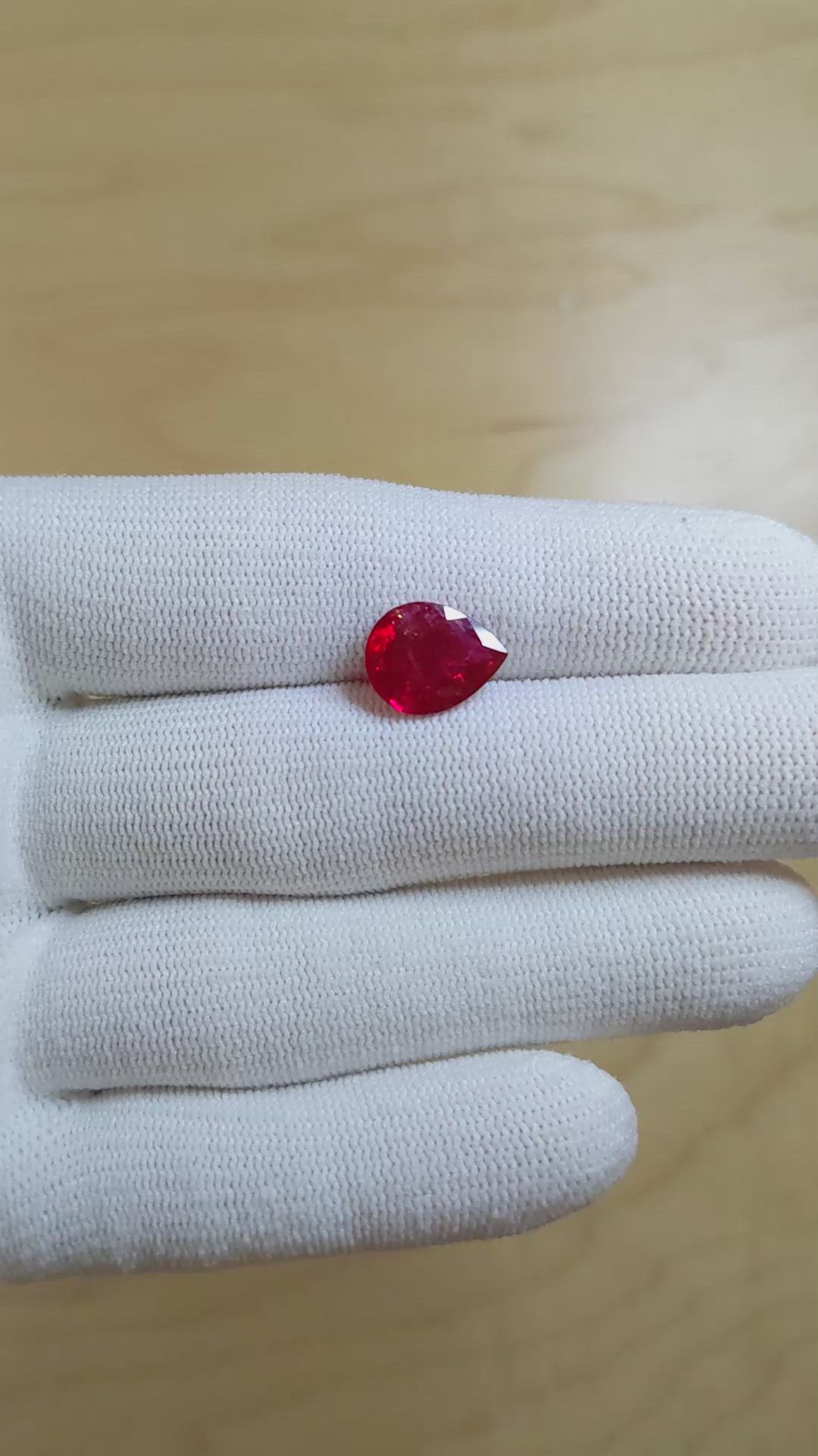 3.34 Ct. Ruby from Thailand Size Video