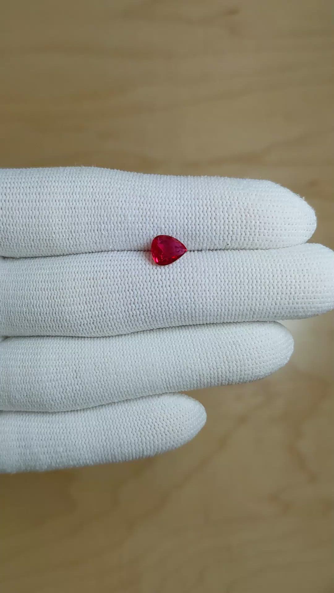 1.03 Ct. Ruby from Mozambique Size Video
