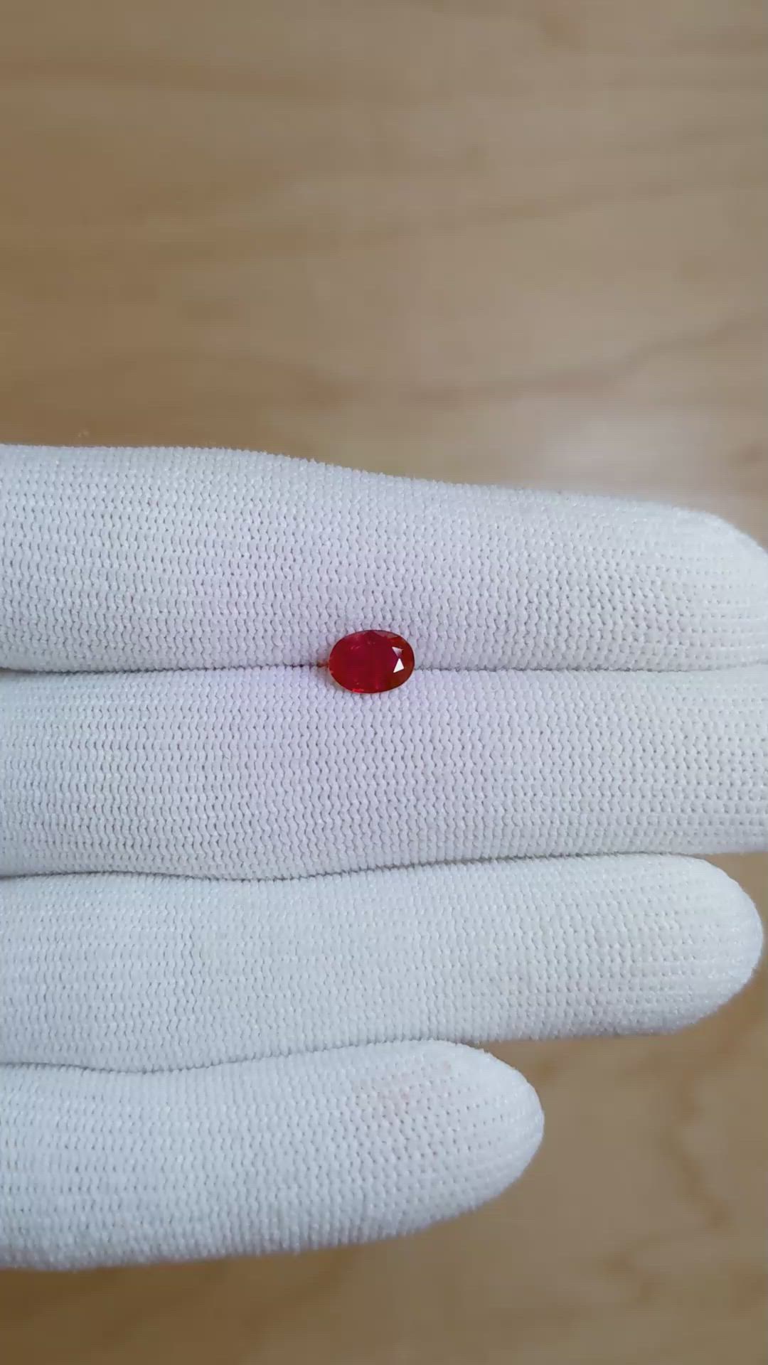 0.79 Ct. Ruby from Mozambique Size Video