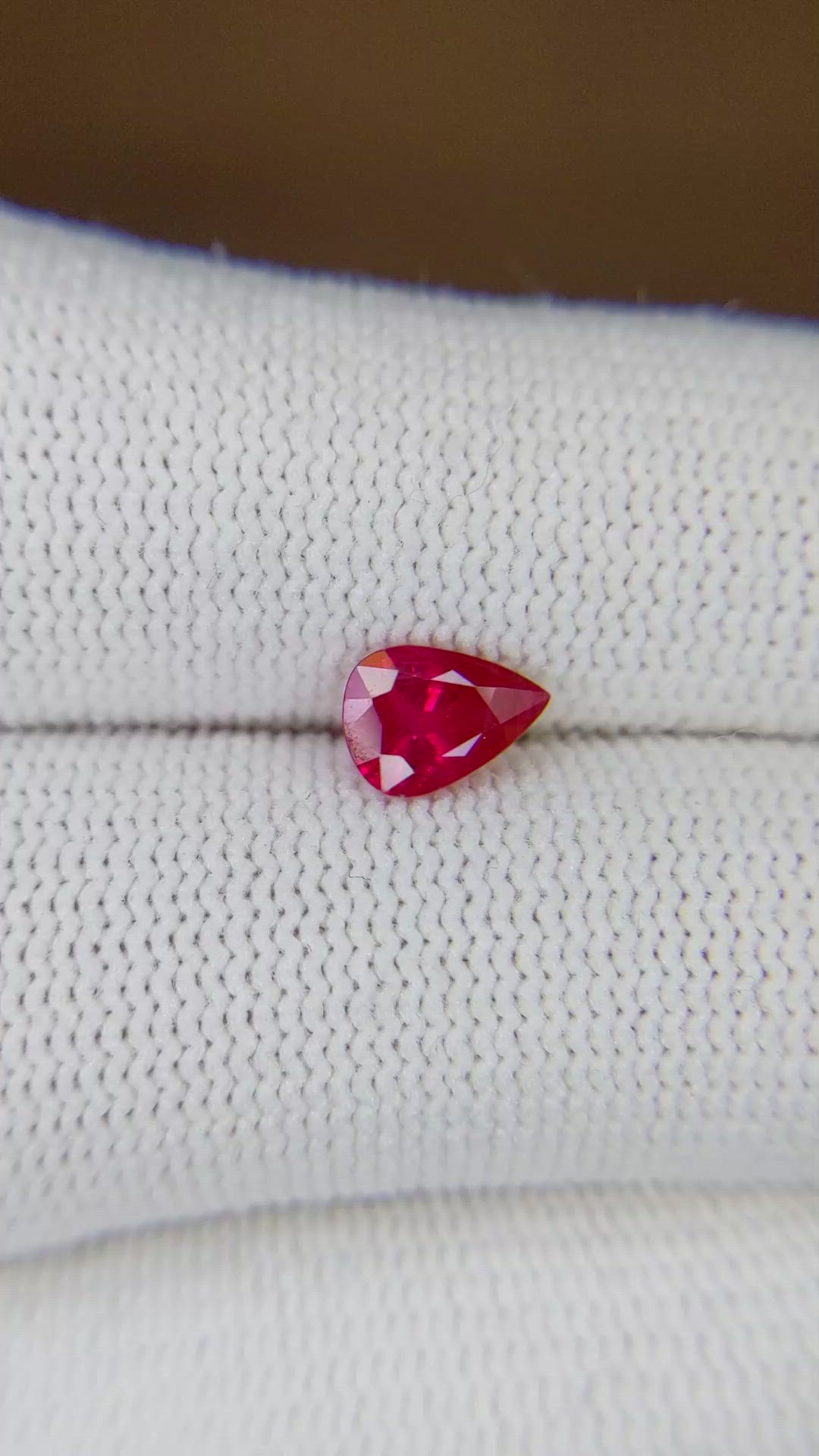 0.76 Ct. Ruby from Mozambique Size Video