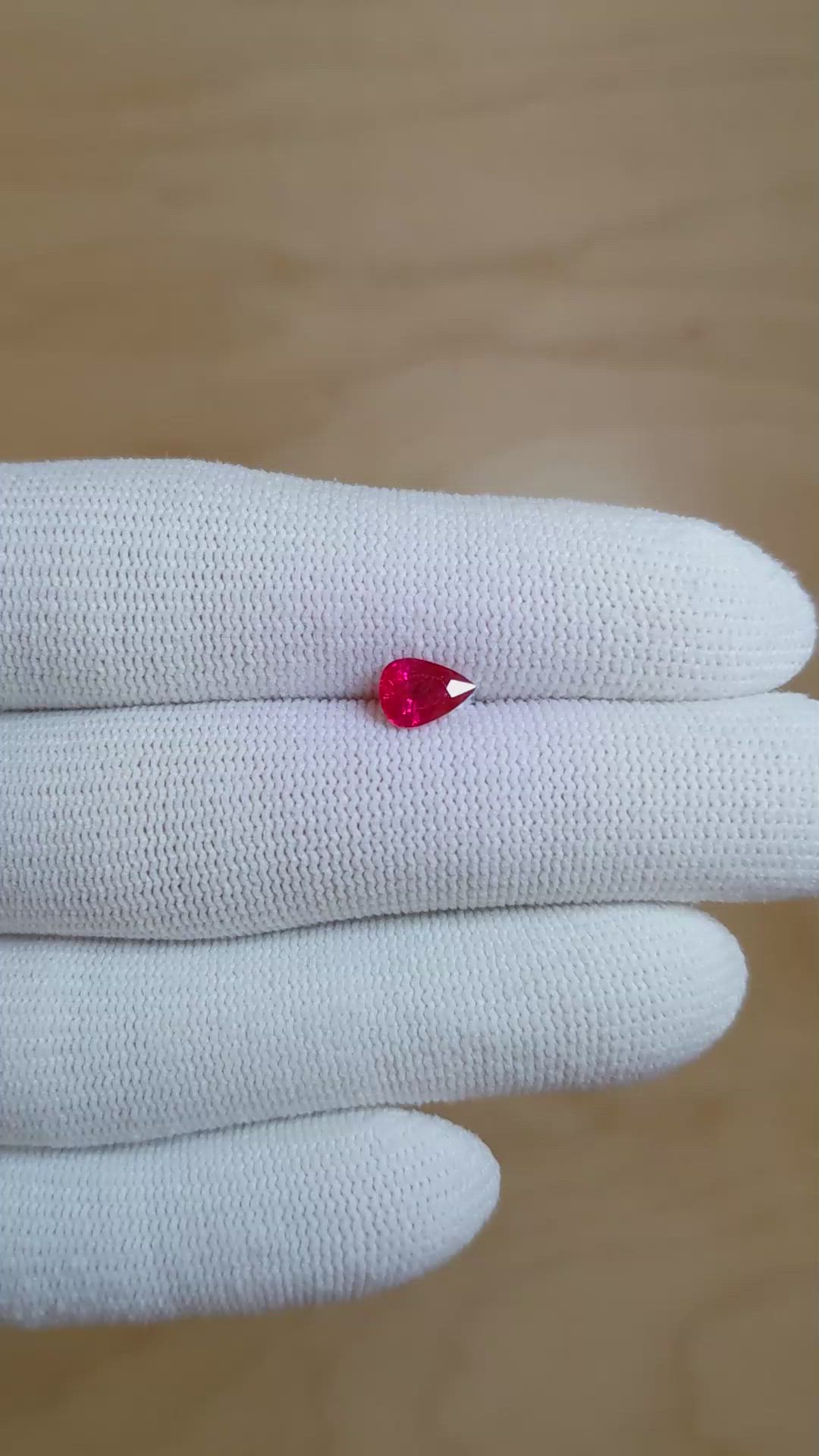 0.76 Ct. Ruby from Mozambique Size Video