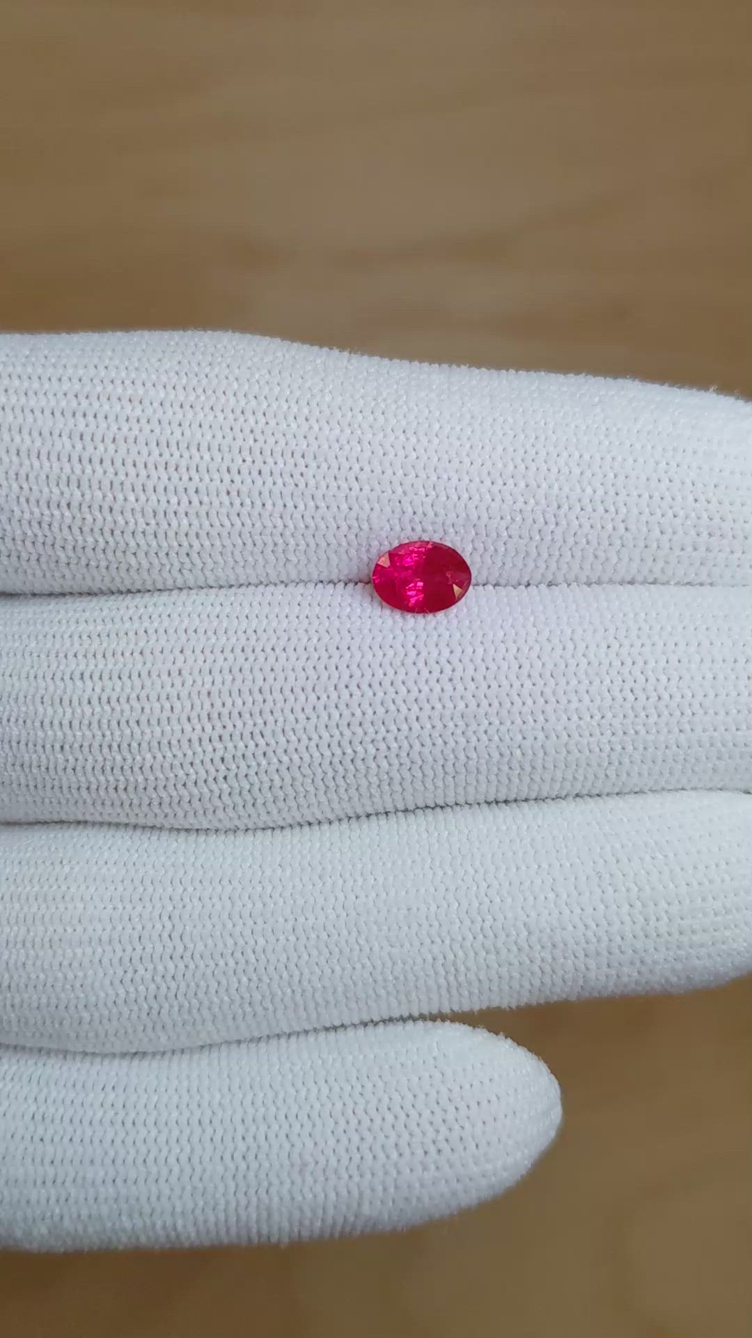 0.87 Ct. Ruby from Burma (Myanmar) Size Video