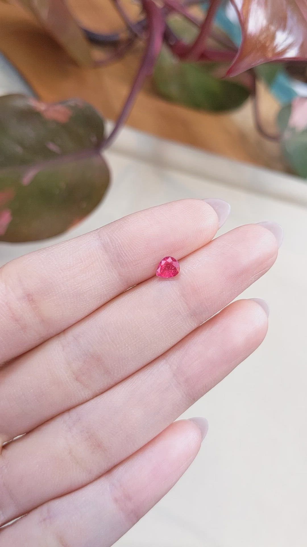 0.51 Ct. Pinkish Red Ruby from Tanzania Size Video