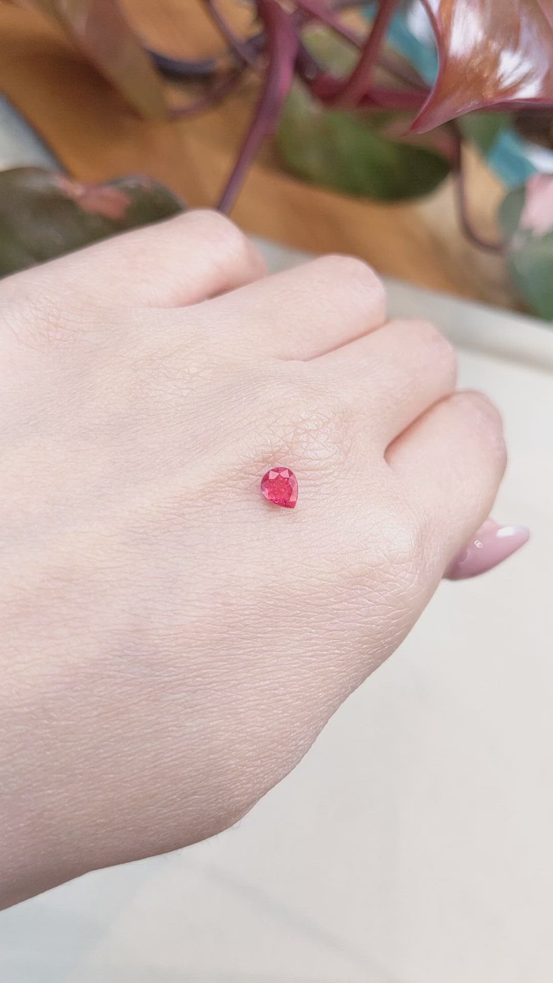 0.51 Ct. Pinkish Red Ruby from Tanzania Size Video