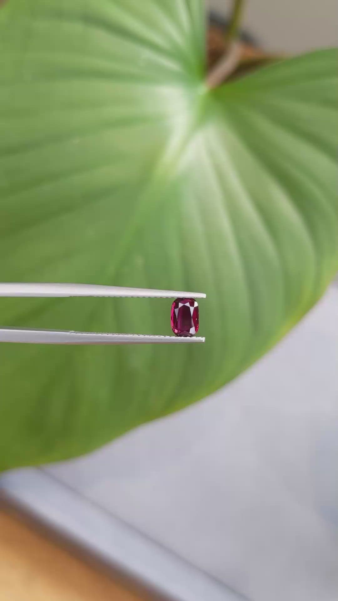 0.66 Ct. Ruby from Thailand Size Video
