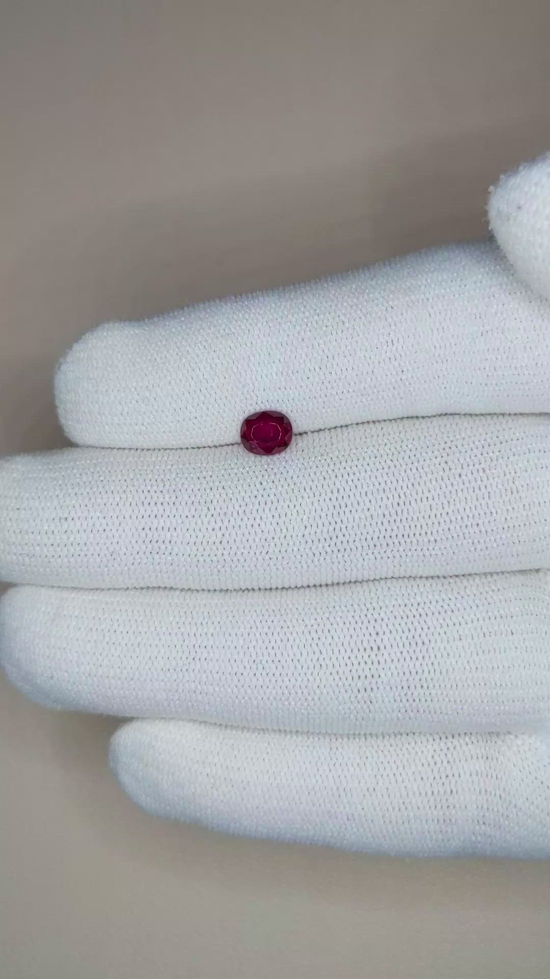 0.77 Ct. Ruby from Thailand Size Video