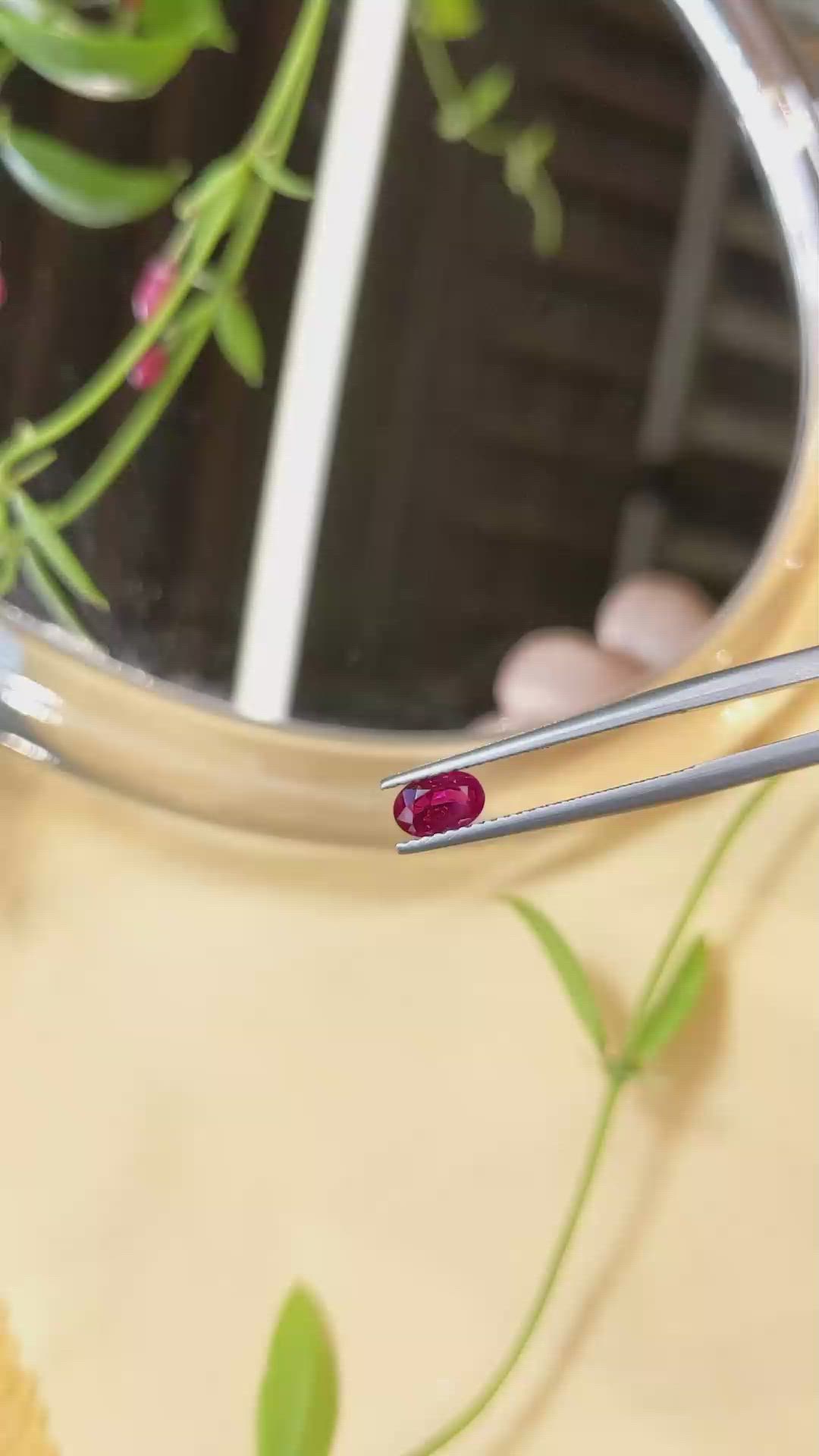 0.58 Ct. Ruby from Burma (Myanmar) Size Video