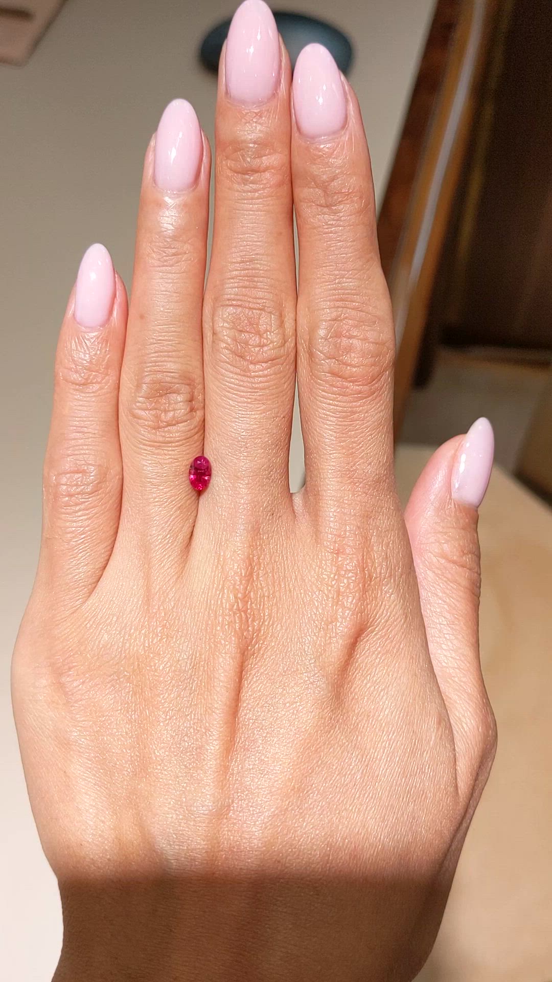 0.55 Ct. Pinkish Red Ruby from Burma (Myanmar) Size Video