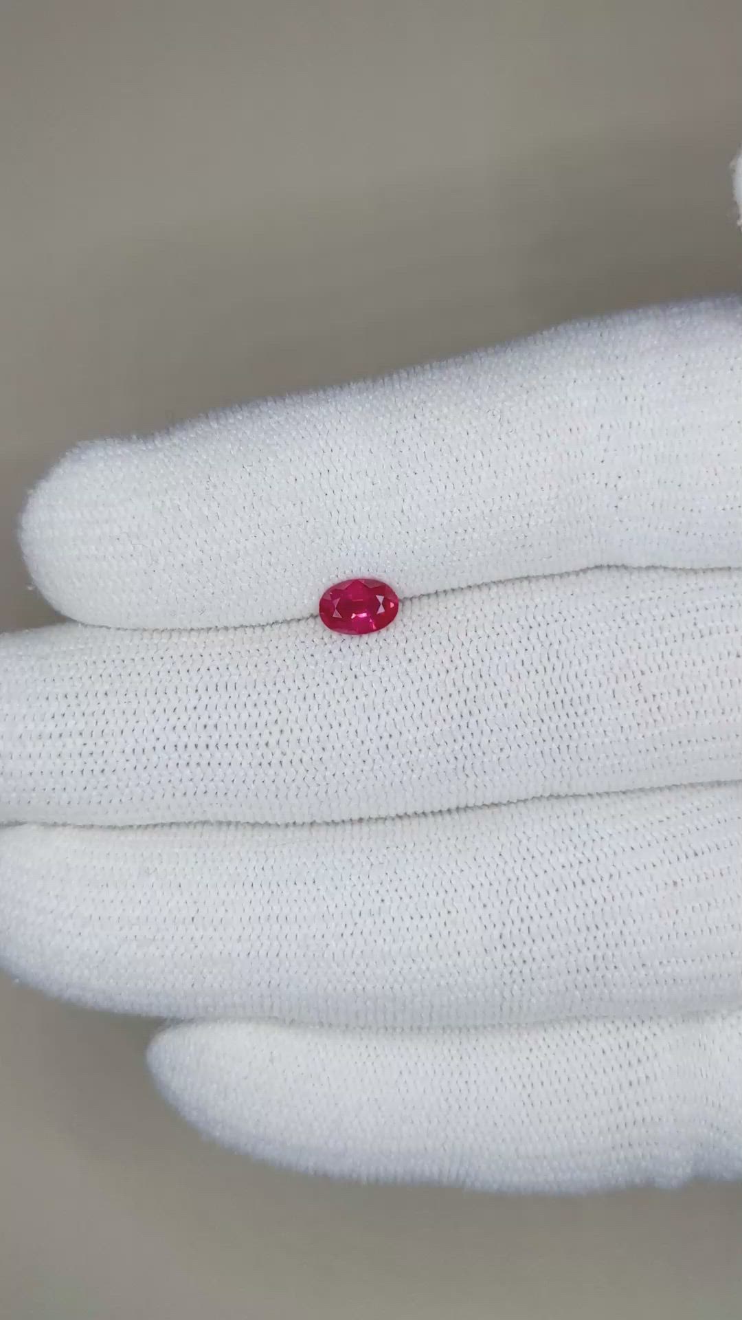 0.59 Ct. Ruby from Burma (Myanmar) Size Video