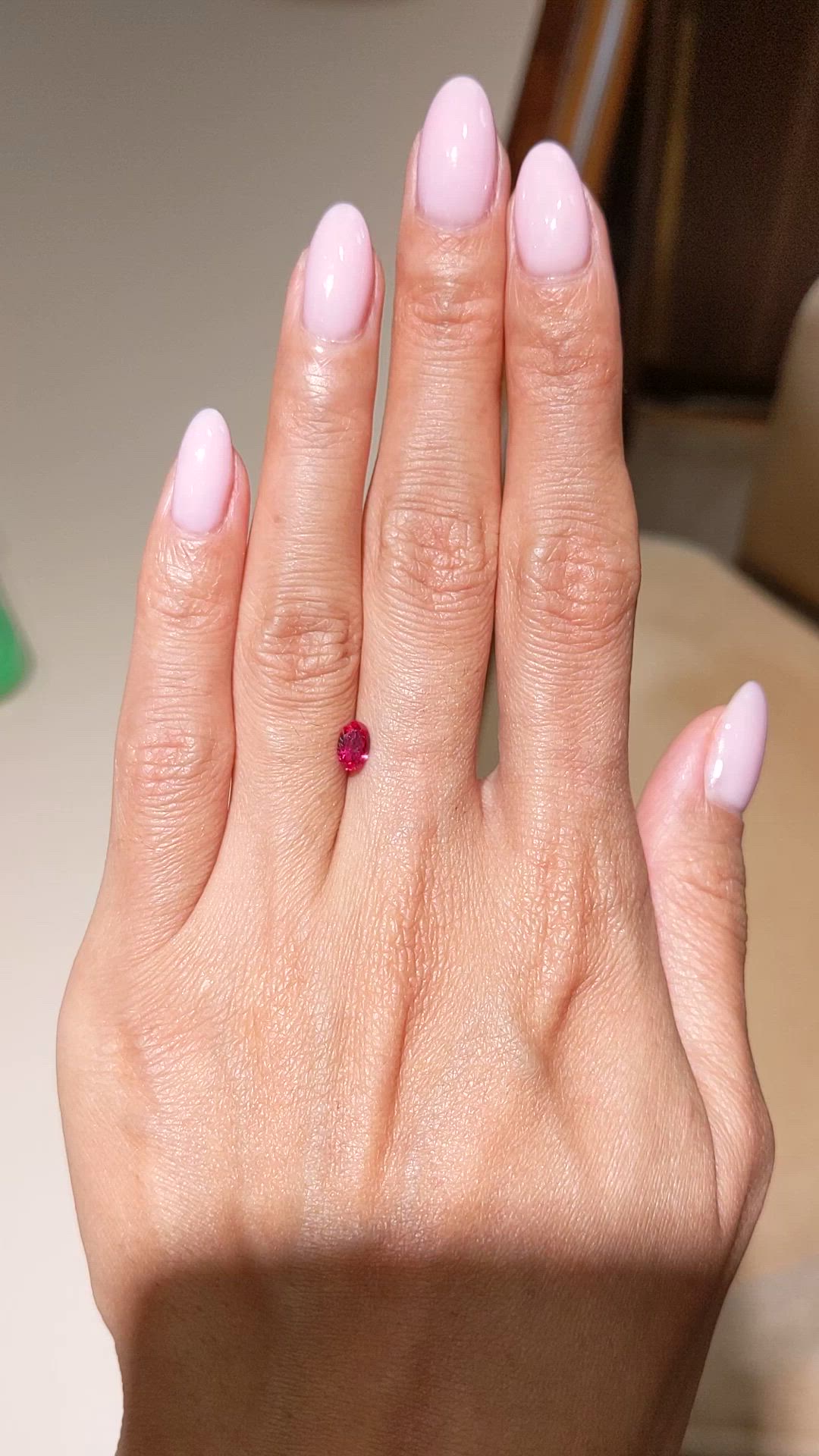 0.51 Ct. Pinkish Red Ruby from Burma (Myanmar) Size Video