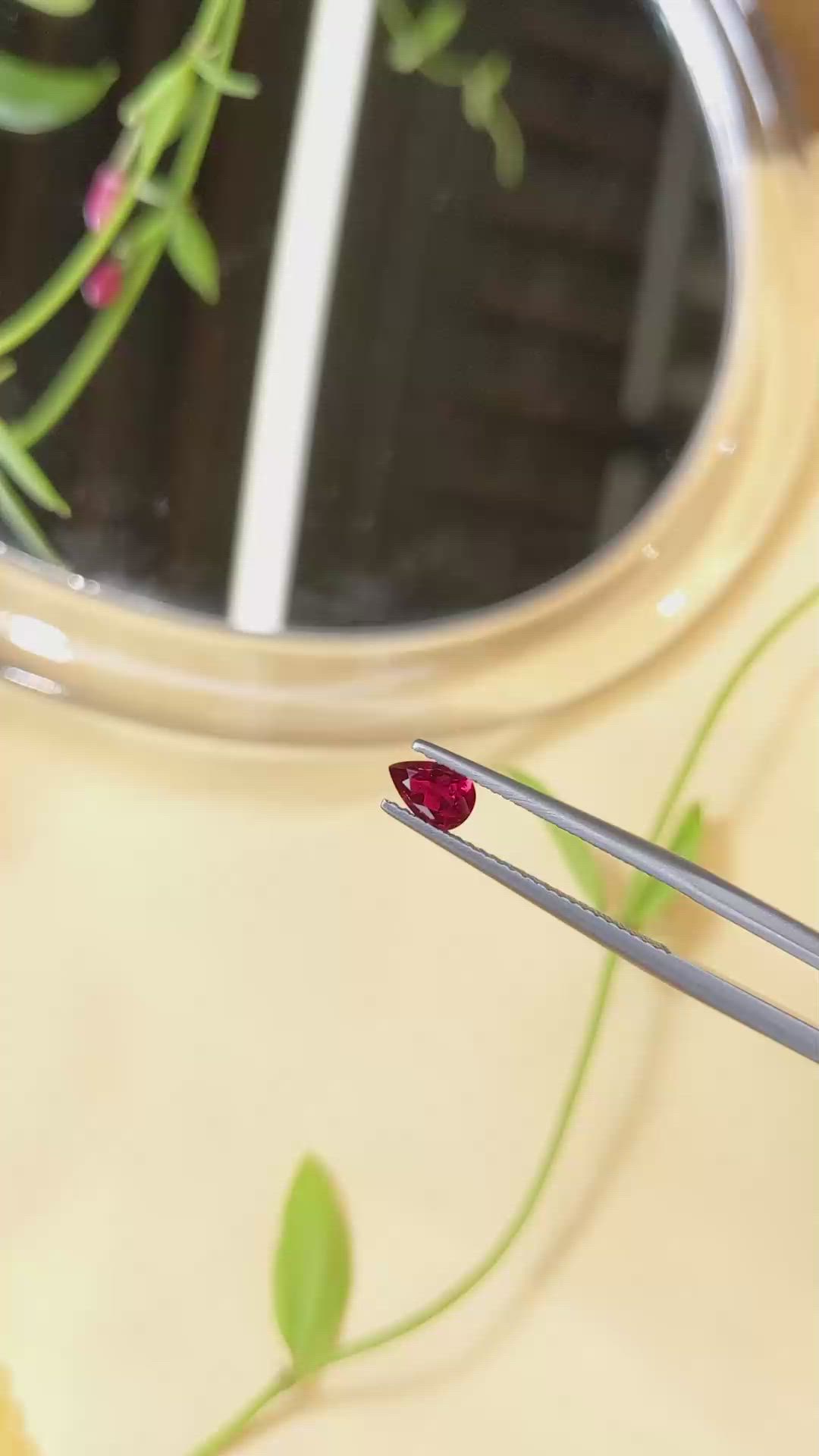 0.46 Ct. Ruby from Thailand Size Video