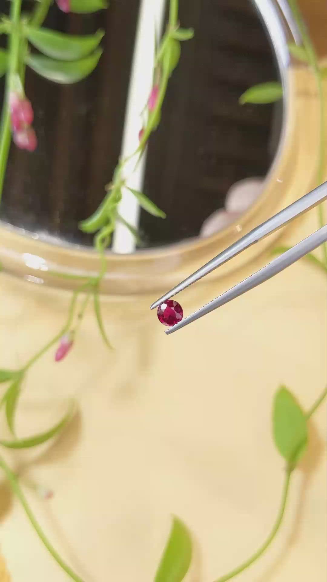 0.37 Ct. Ruby from Thailand Size Video