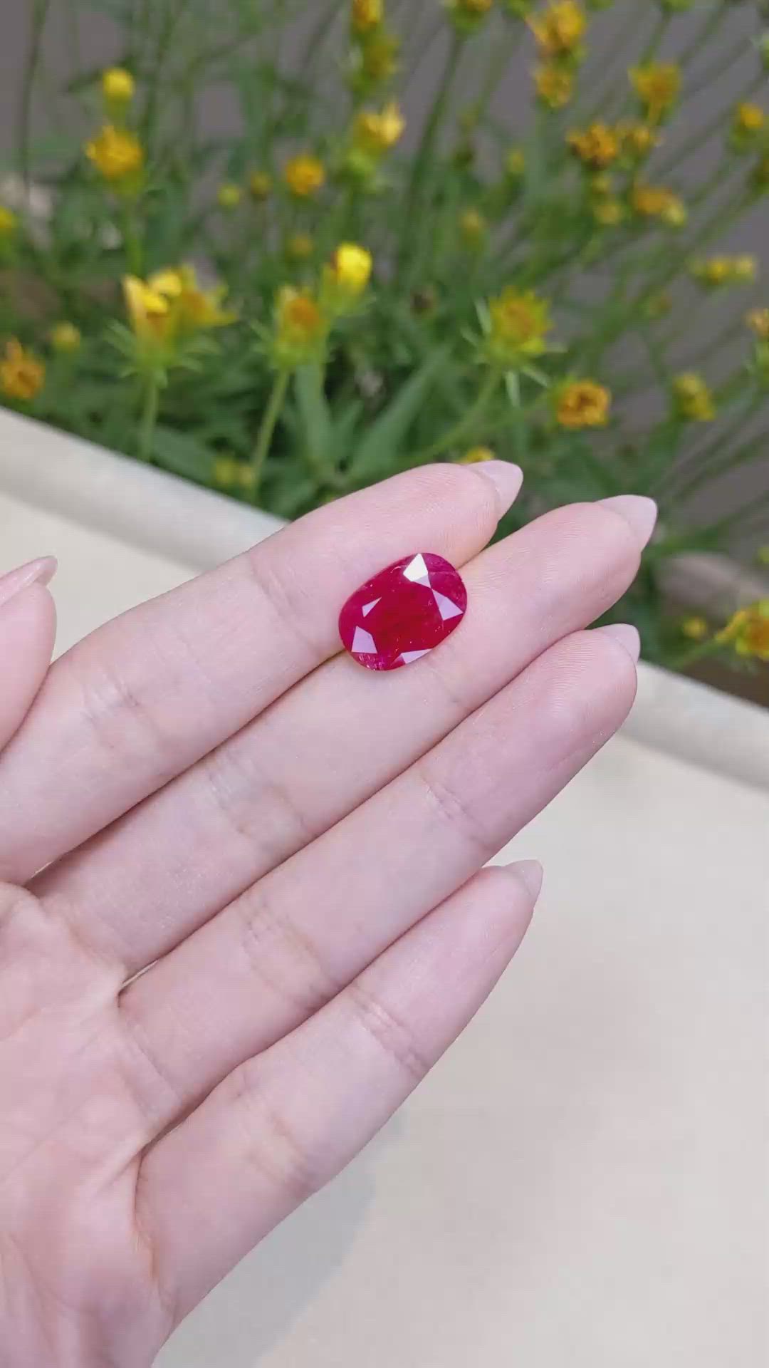 5.06 Ct. Ruby from Mozambique Size Video