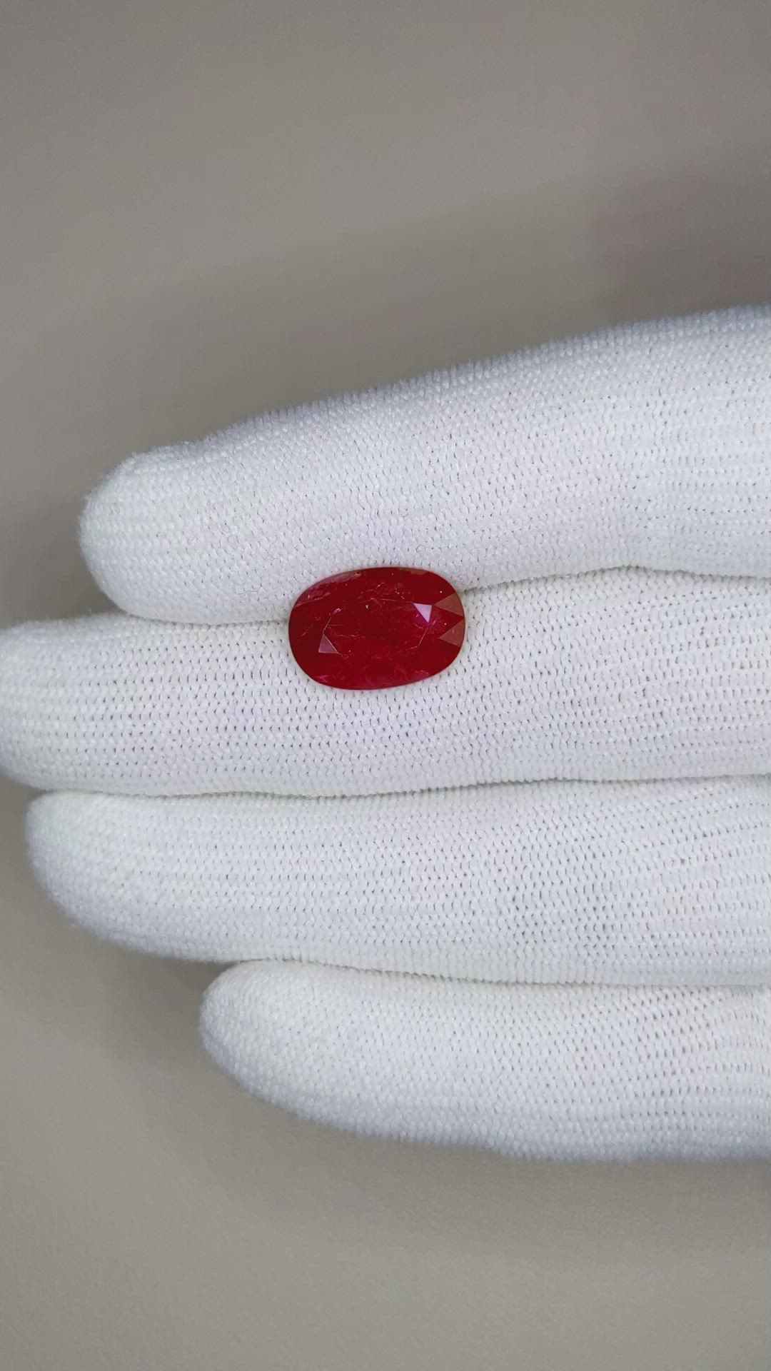 5.71 Ct. Ruby from Mozambique Size Video