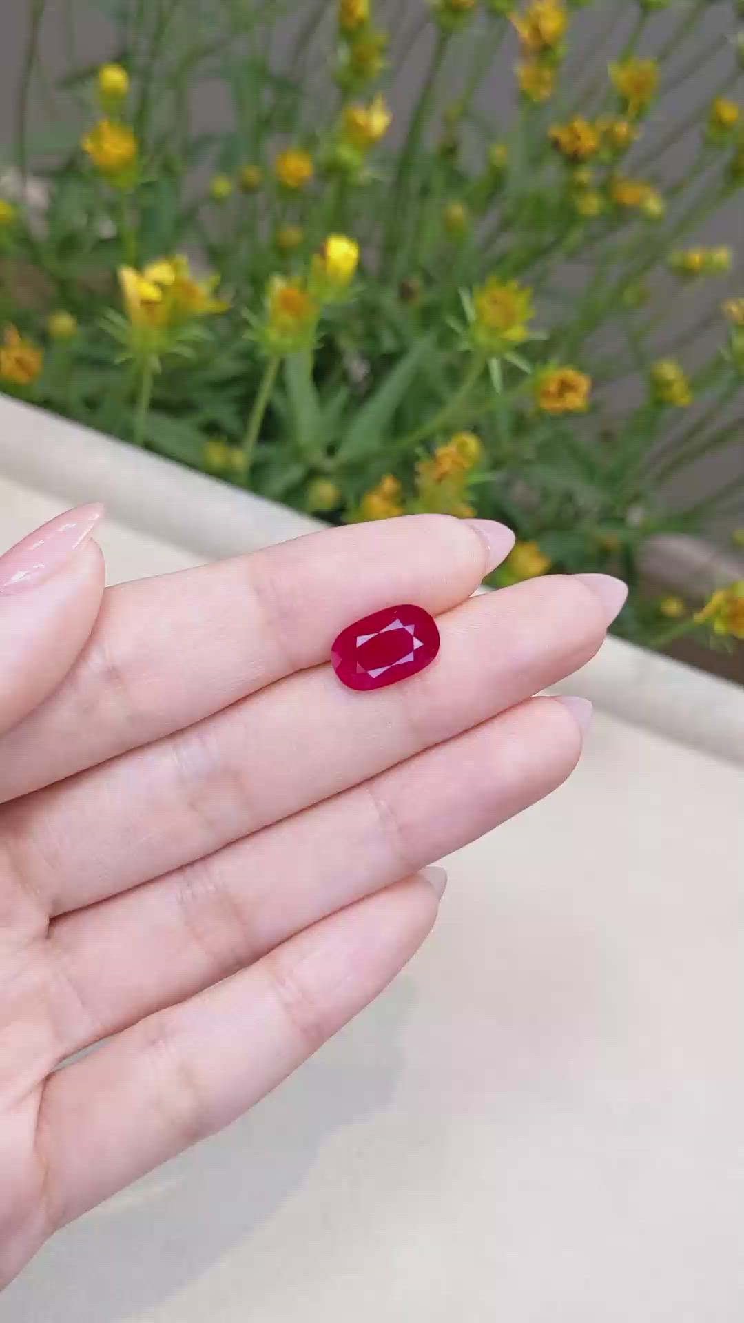 4.21 Ct. Ruby from Mozambique Size Video