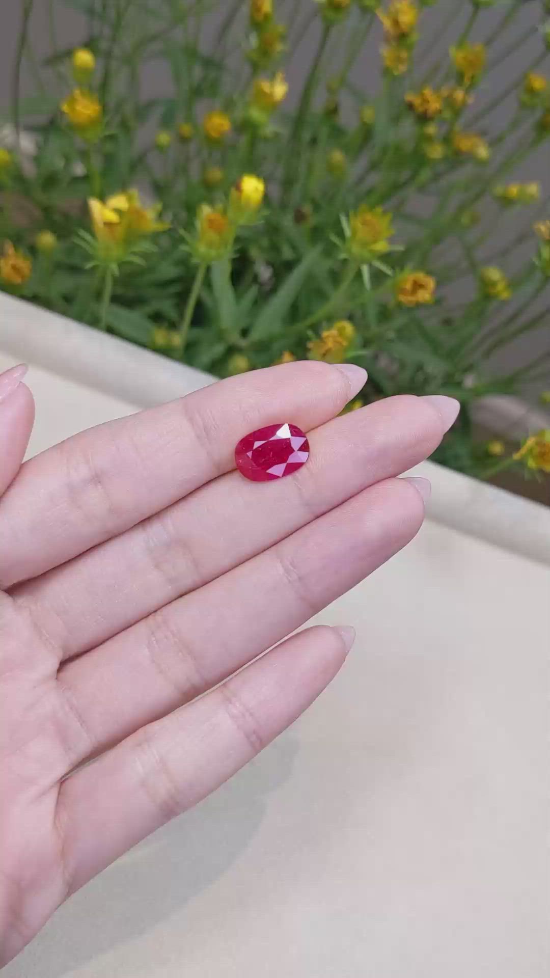 3.79 Ct. Ruby from Mozambique Size Video