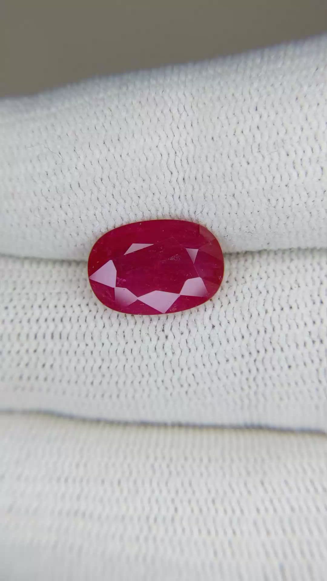3.79 Ct. Ruby from Mozambique Size Video