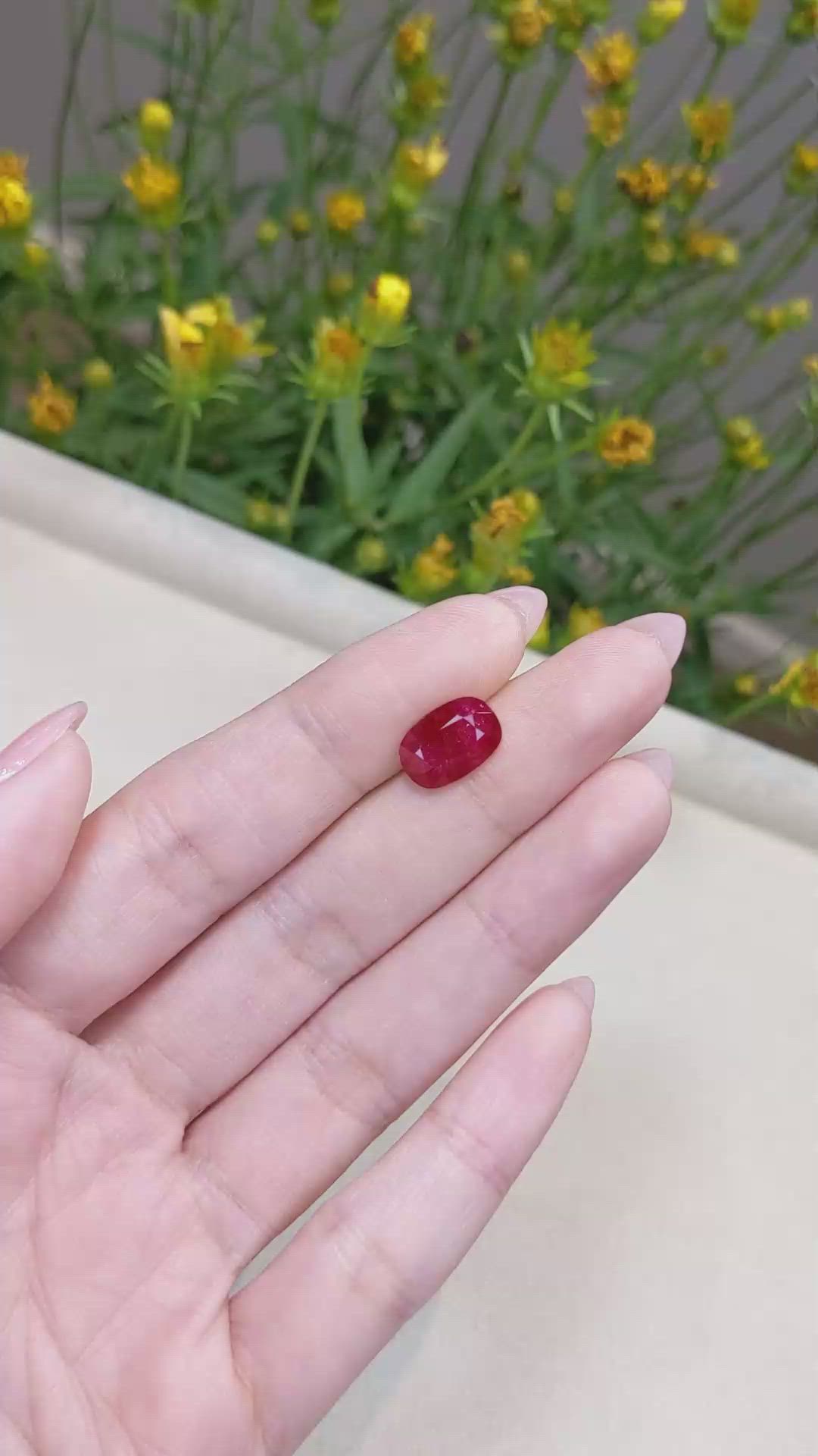 3.64 Ct. Ruby from Mozambique Size Video