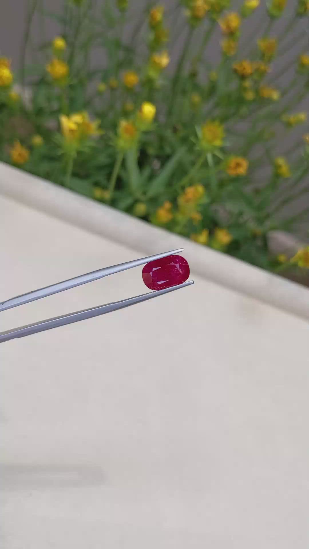 3.64 Ct. Ruby from Mozambique Size Video