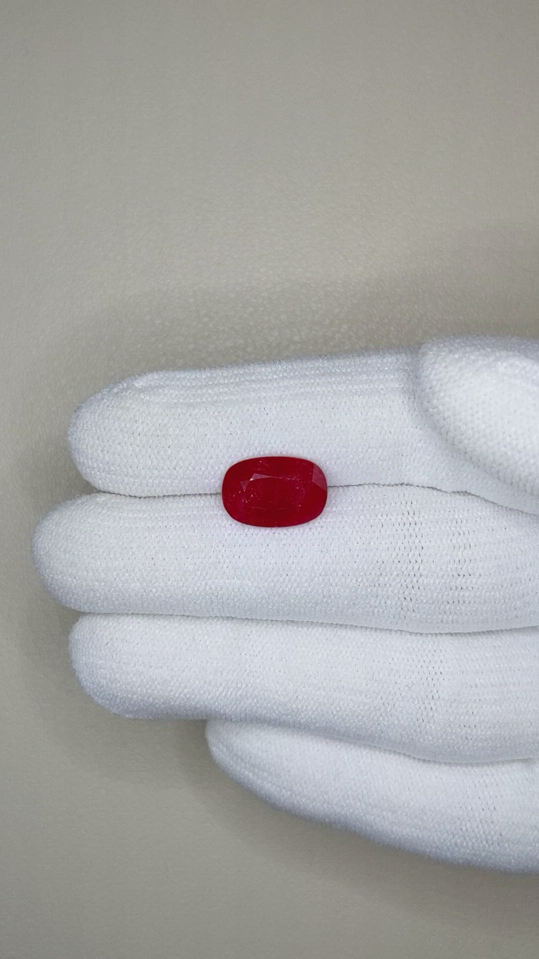 3.64 Ct. Ruby from Mozambique Size Video